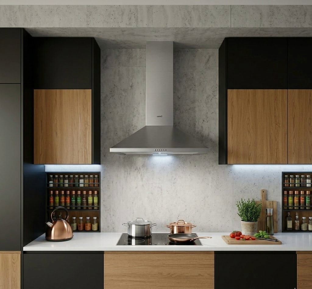 CAMPANA COCINA DECORATIVA PIRAMIDAL 60 CM ACABADO INOX CATA V3-T600 X  - 2