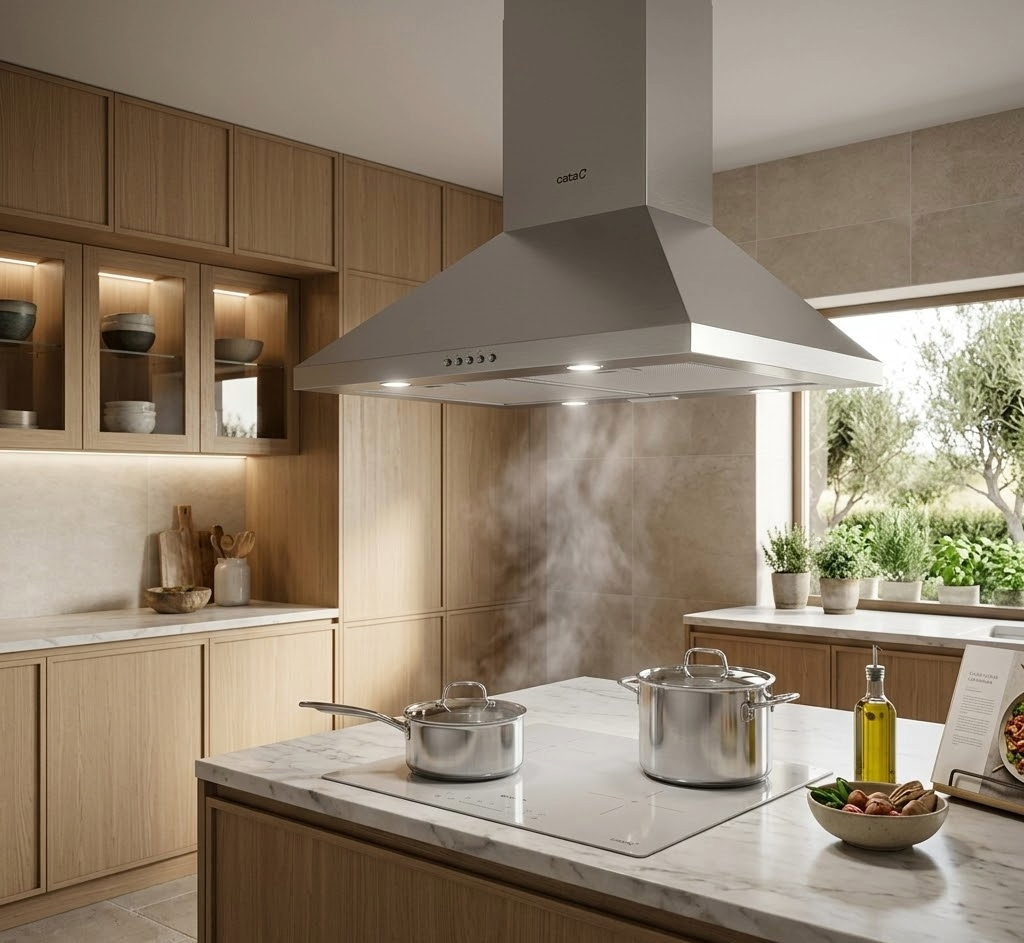 CAMPANA COCINA DECORATIVA PIRAMIDAL 60 CM ACABADO INOX CATA VK-6000 X  - 2