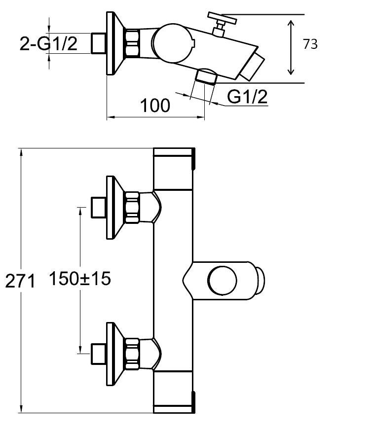 Mitigeur de bain thermostatique chromé - Premium - 3