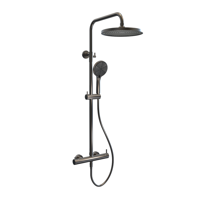 COLUMNA DE DUCHA MONOMANDO CORBERO NEREIS PVD NEGRO
