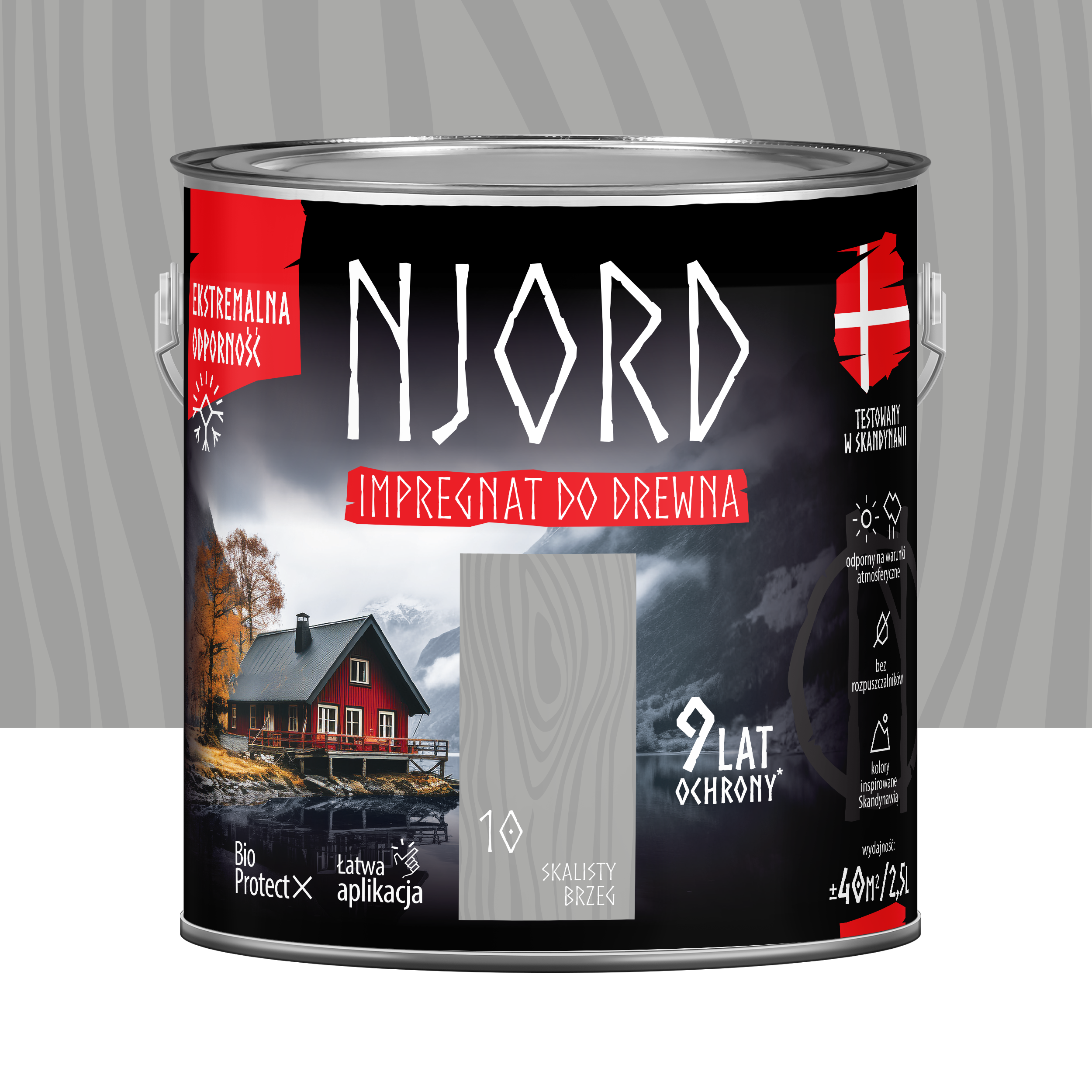 Impregnat do drewna Njord Skalisty brzeg 2.5 l 9 lat ochrony