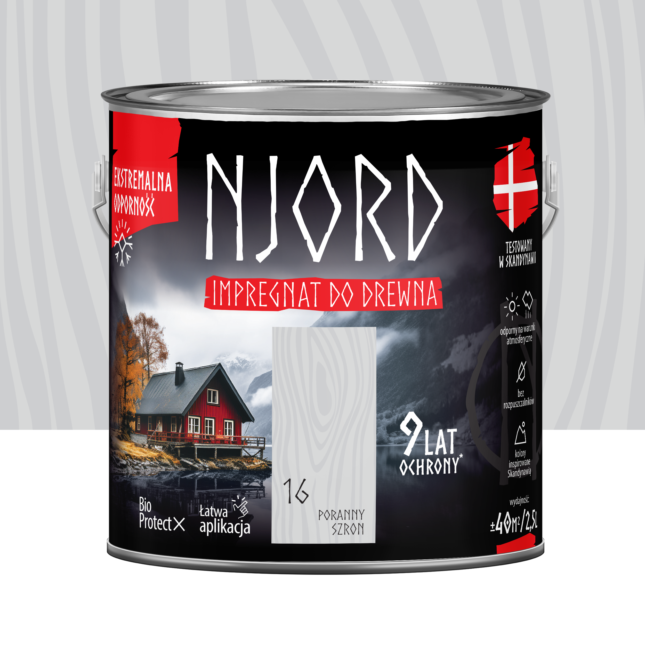 Impregnat do drewna Njord Poranny szron 2.5 l 9 lat ochrony