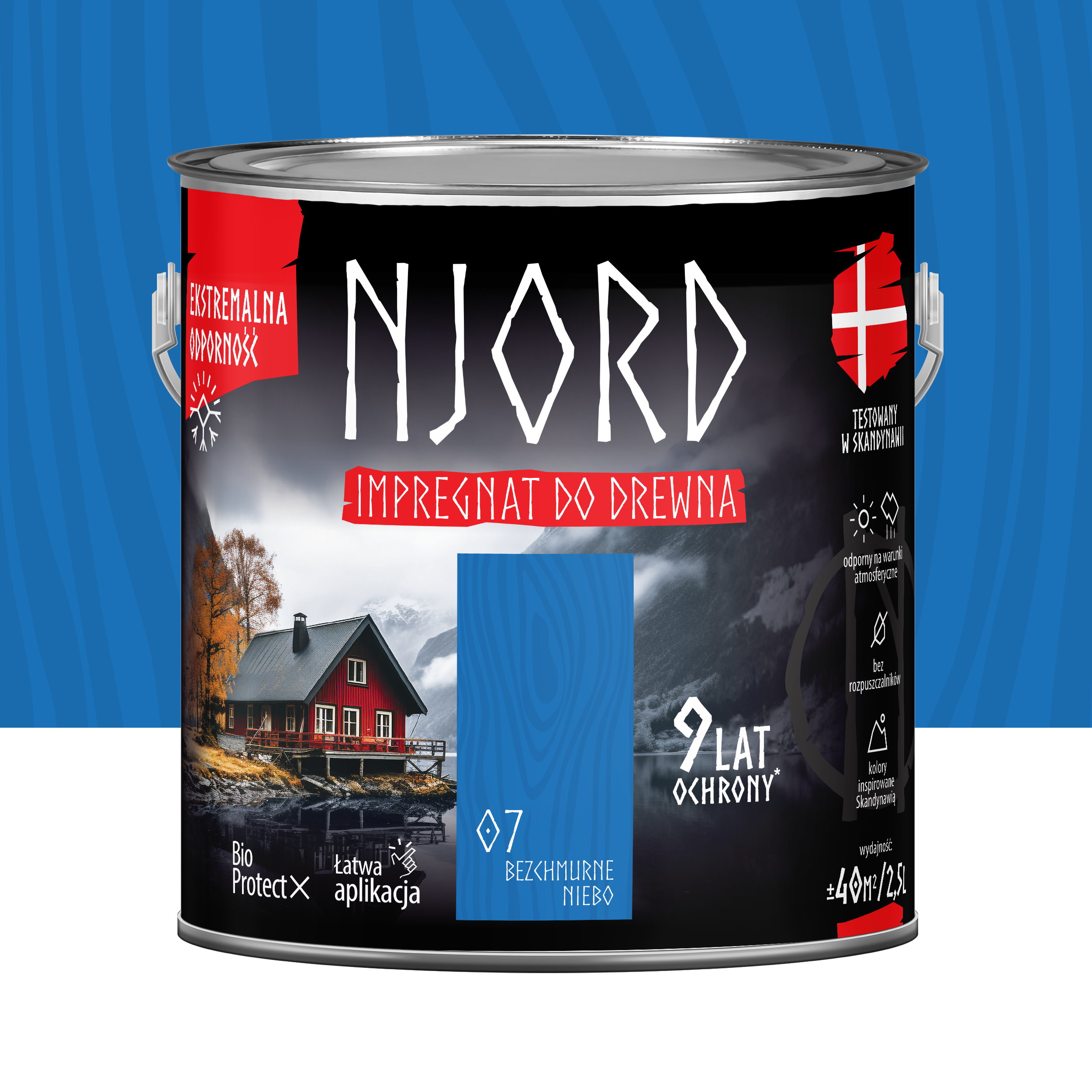 Impregnat do drewna Njord Bezchmurne niebo 2.5 l 9 lat ochrony