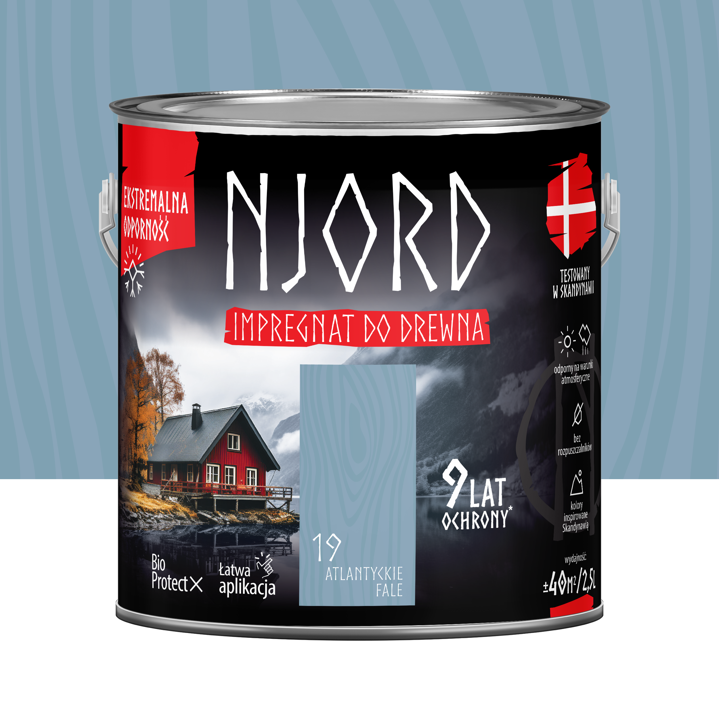 Impregnat do drewna Njord Atlantyckie fale 2.5 l 9 lat ochrony