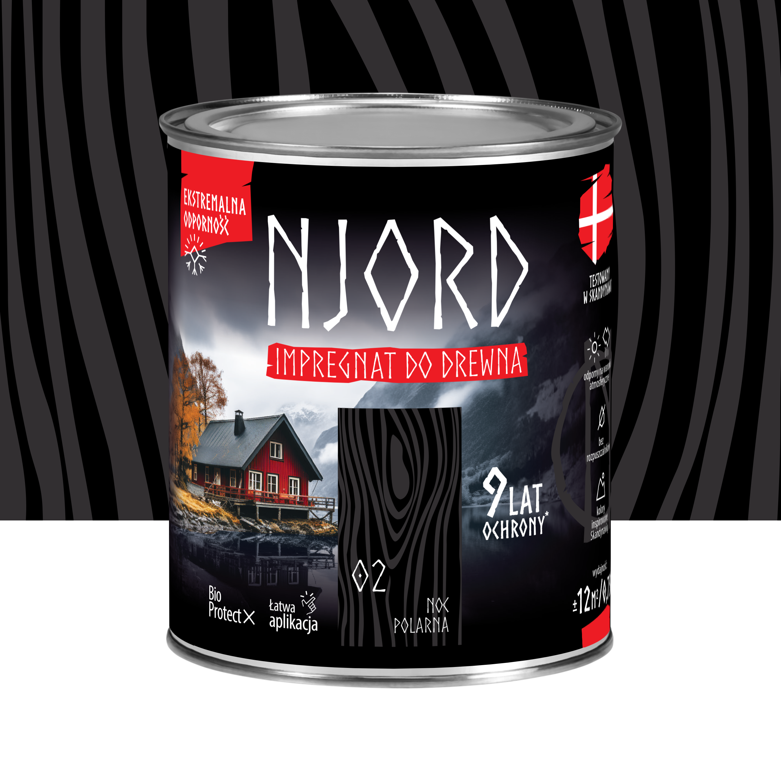 Impregnat do drewna Njord Noc polarna 0.75 l 9 lat ochrony