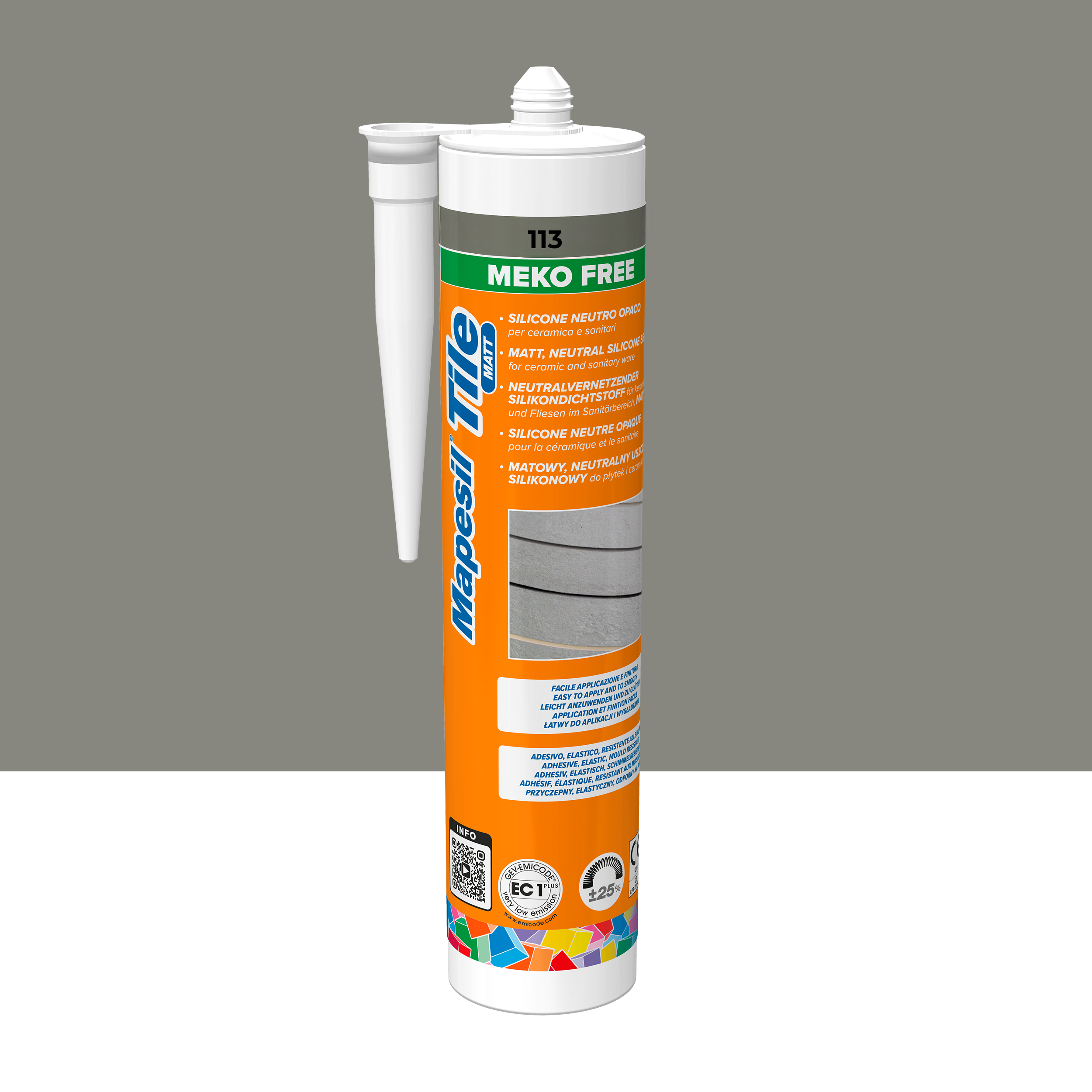 Silikon Mapesil Tile Matt szary 113 300 ml