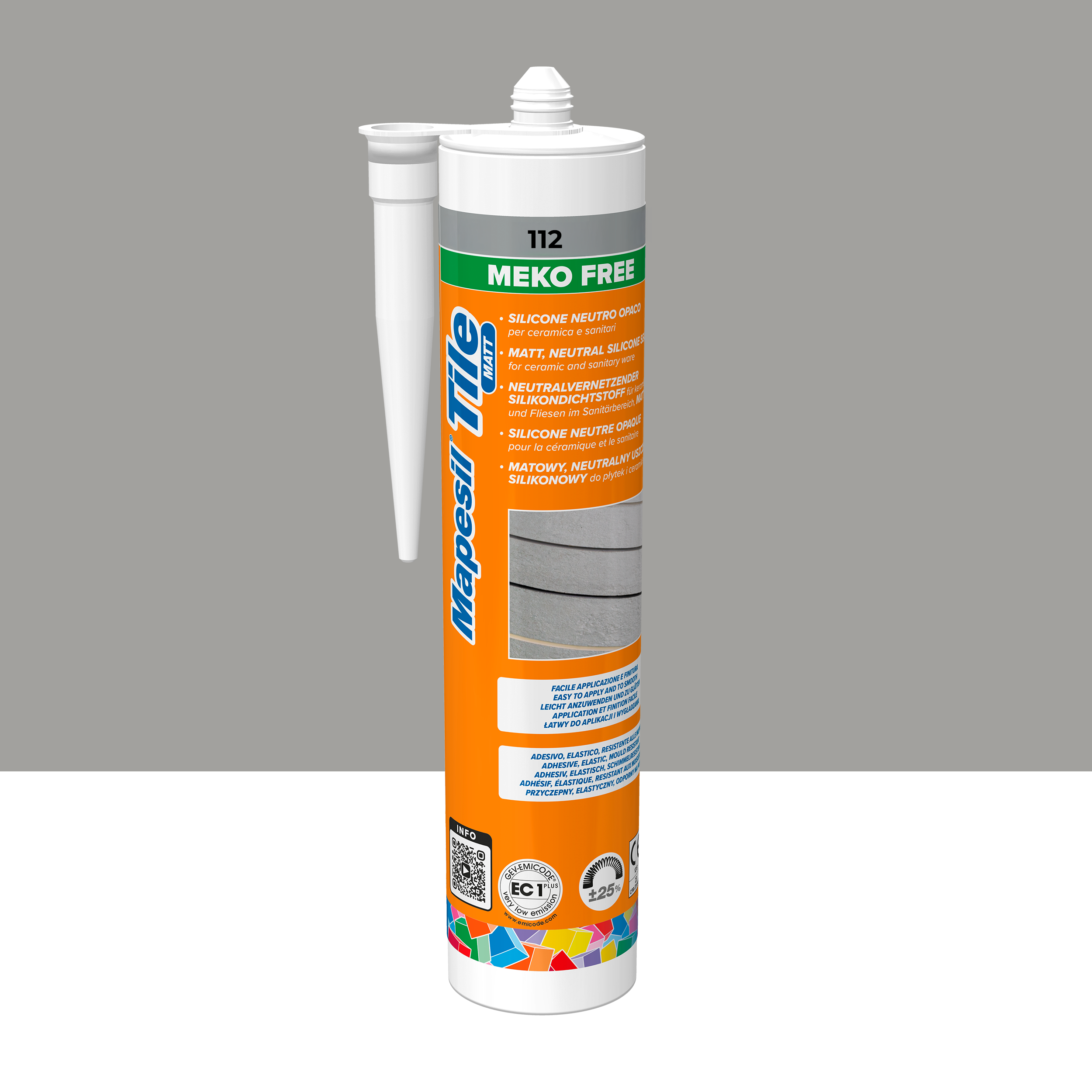 Silikon Mapesil Tile Matt Tytan 112 szary 300 ml