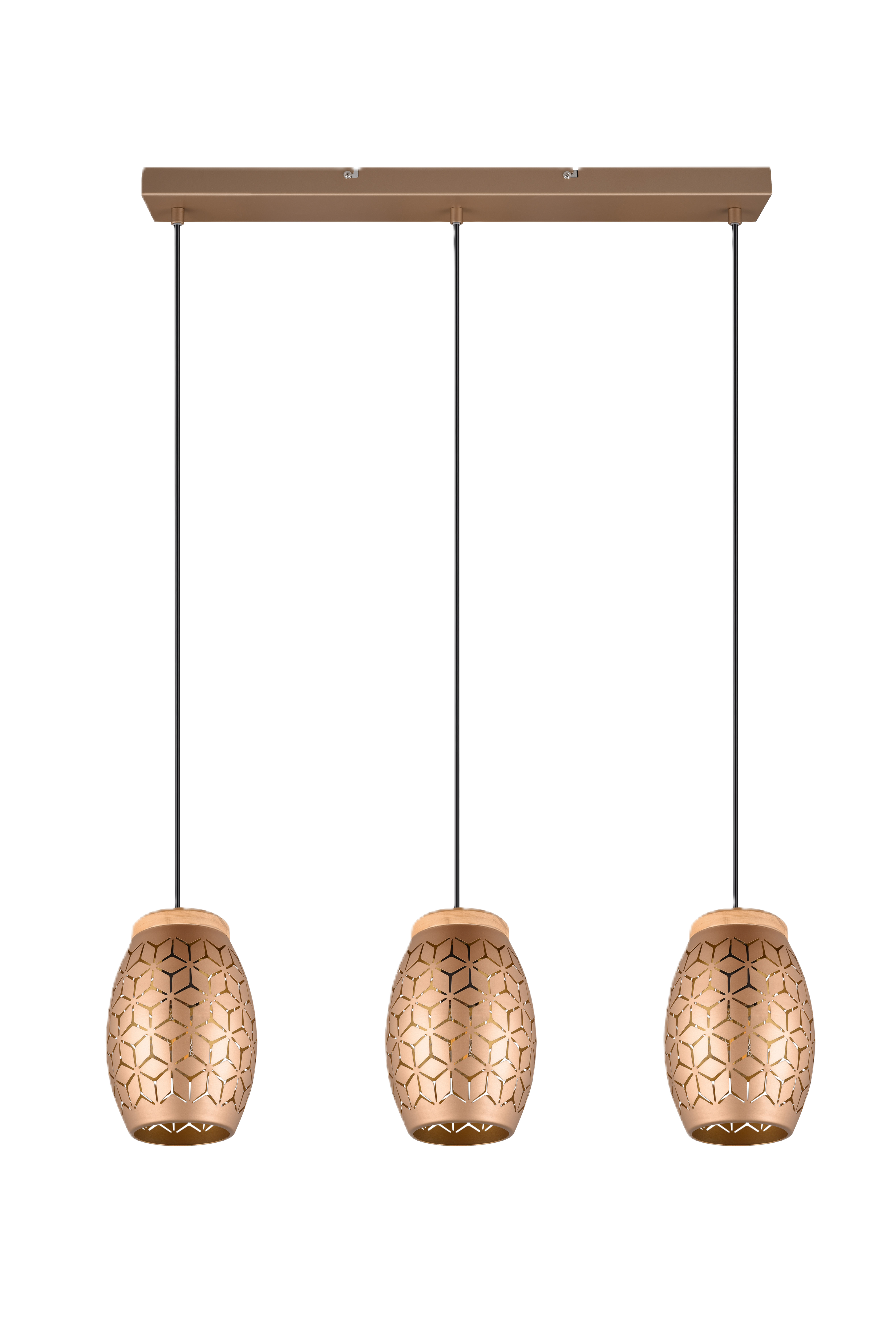 Lampa wisząca Bidar 3xE27 brązowa Trio Lighting Inter