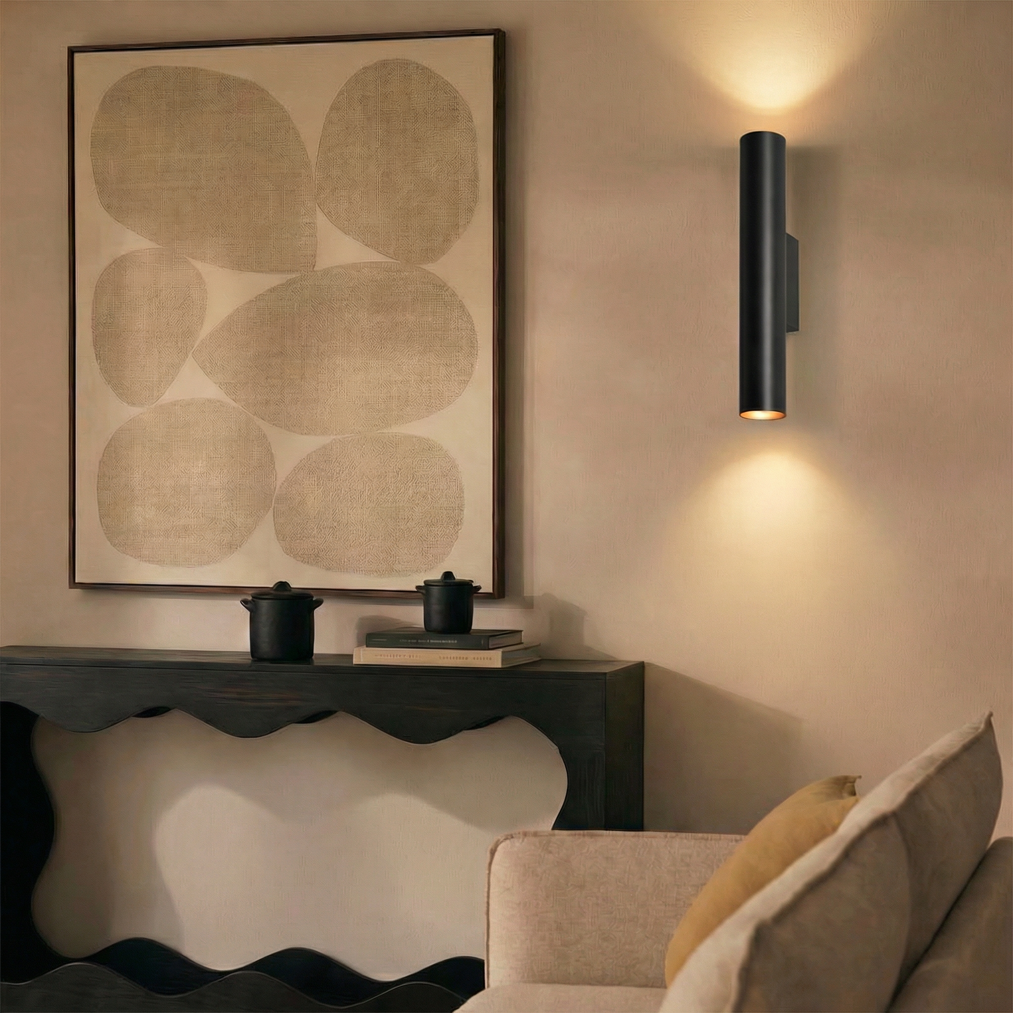 APLIQUE DE PARED INTERIOR CIRCULAR DE SUPERFICIE GU10 30CM NEGRO - 2