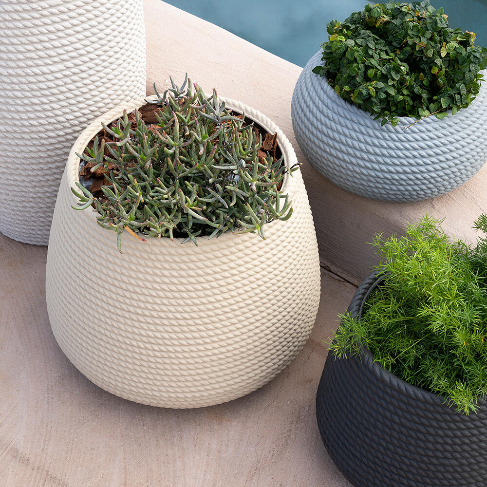 Vaso Bali in polietilene beige H 32 x ø 40 cm - 2