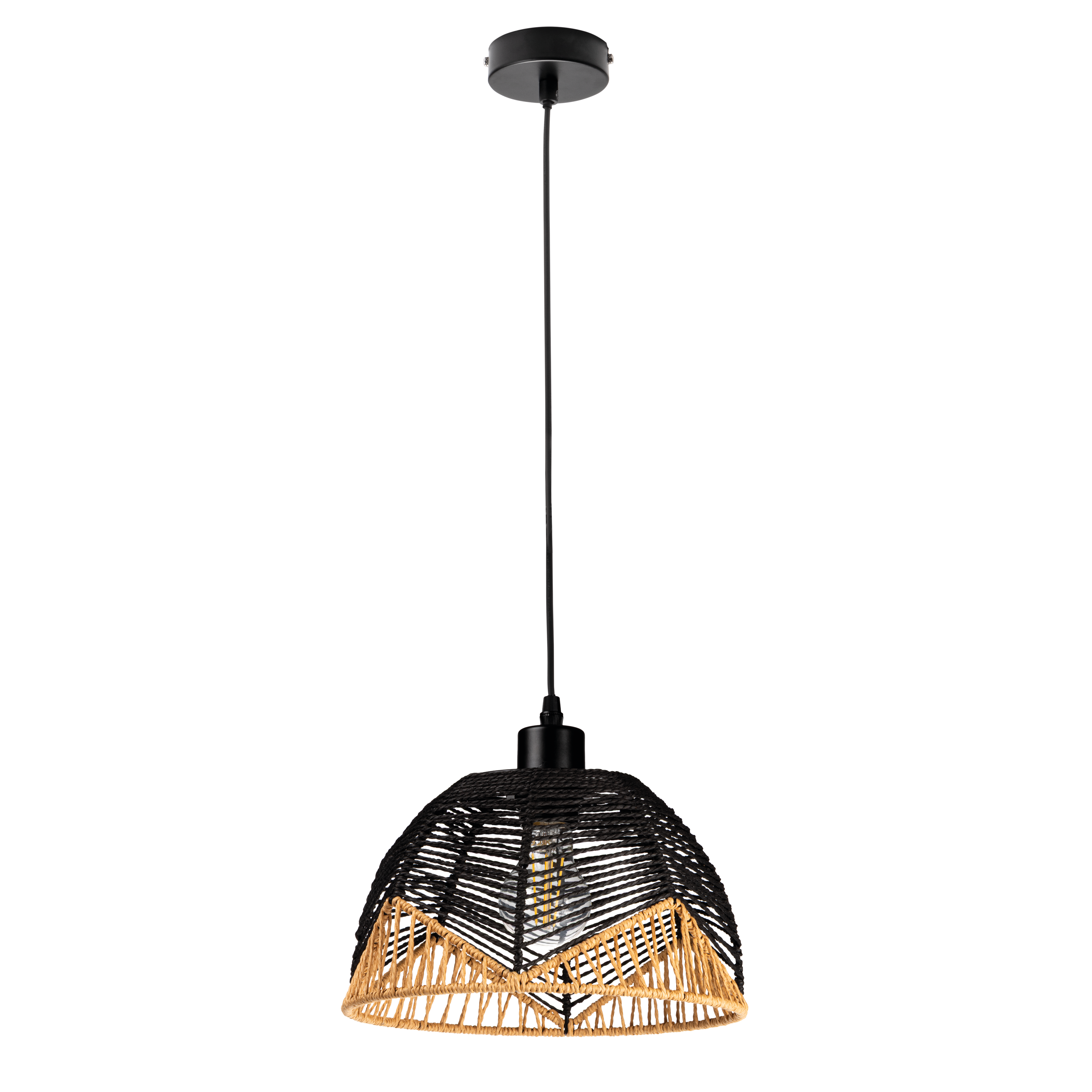 Lampa wisząca Brixan E27 15 W śr. 27 cm pleciona Kanlux
