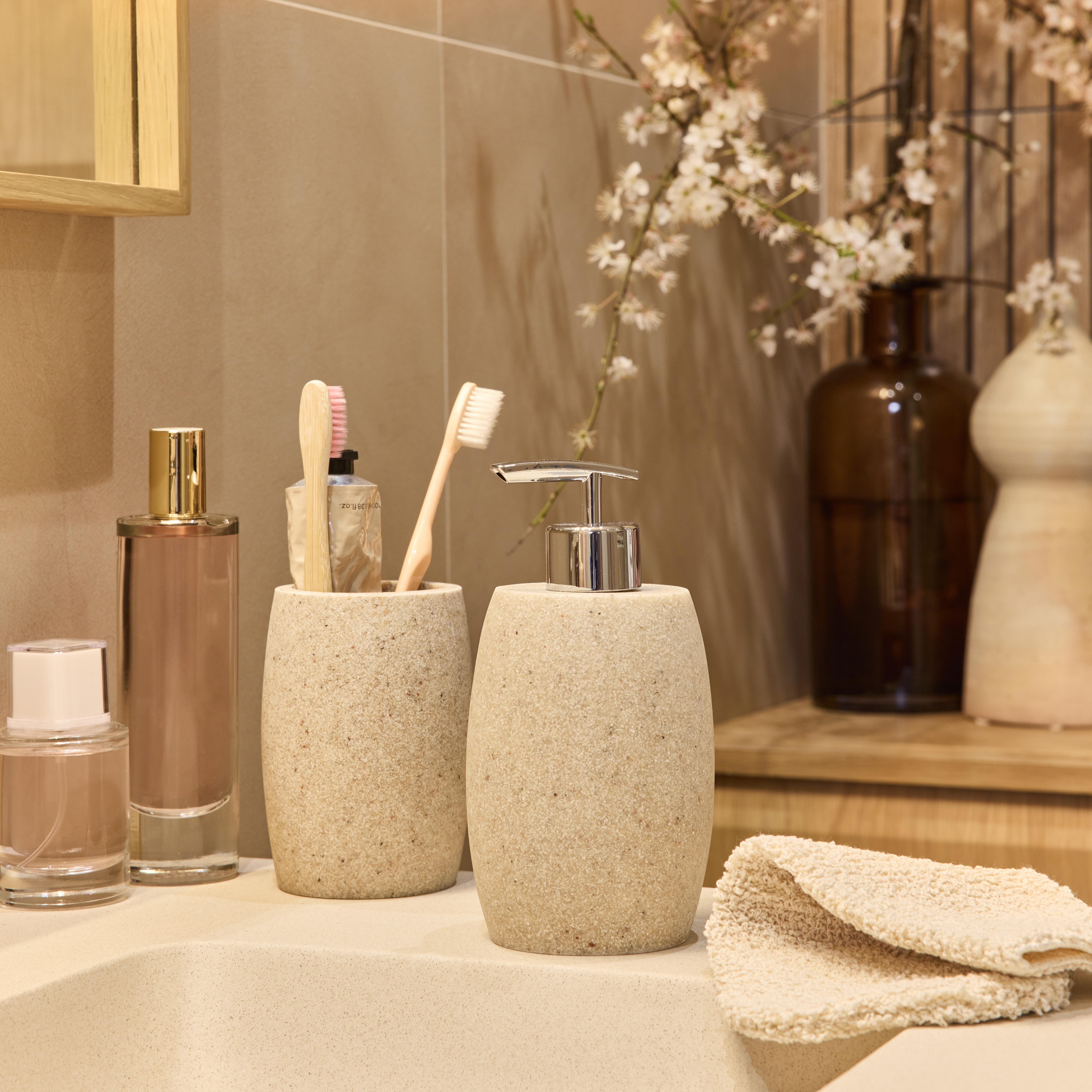 Distributeur de savon 380ml beige Sand SENSEA - 3