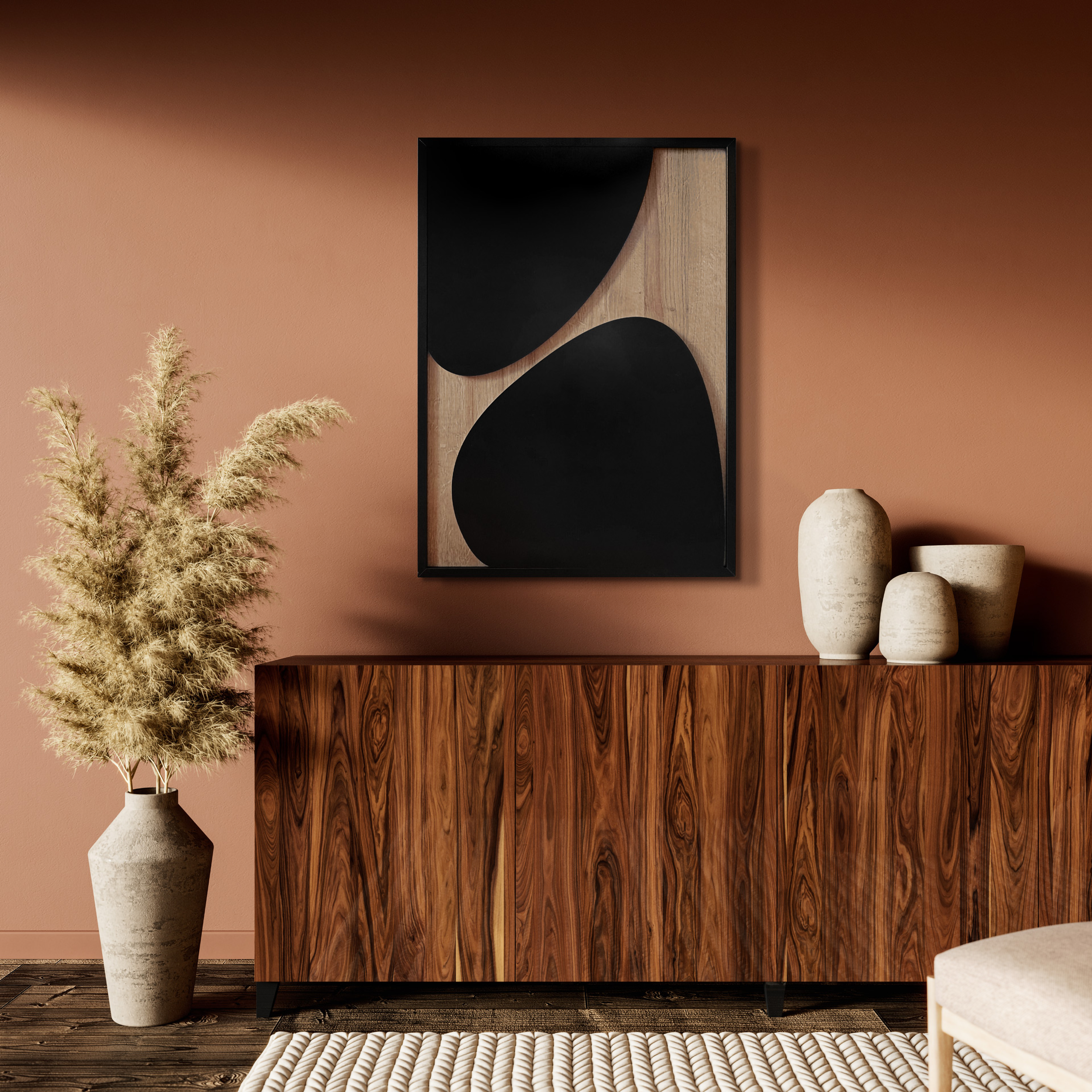 Obraz 3D Wooden Deco 50 x 70 cm abstrakcja MDF dąb czarny - 4