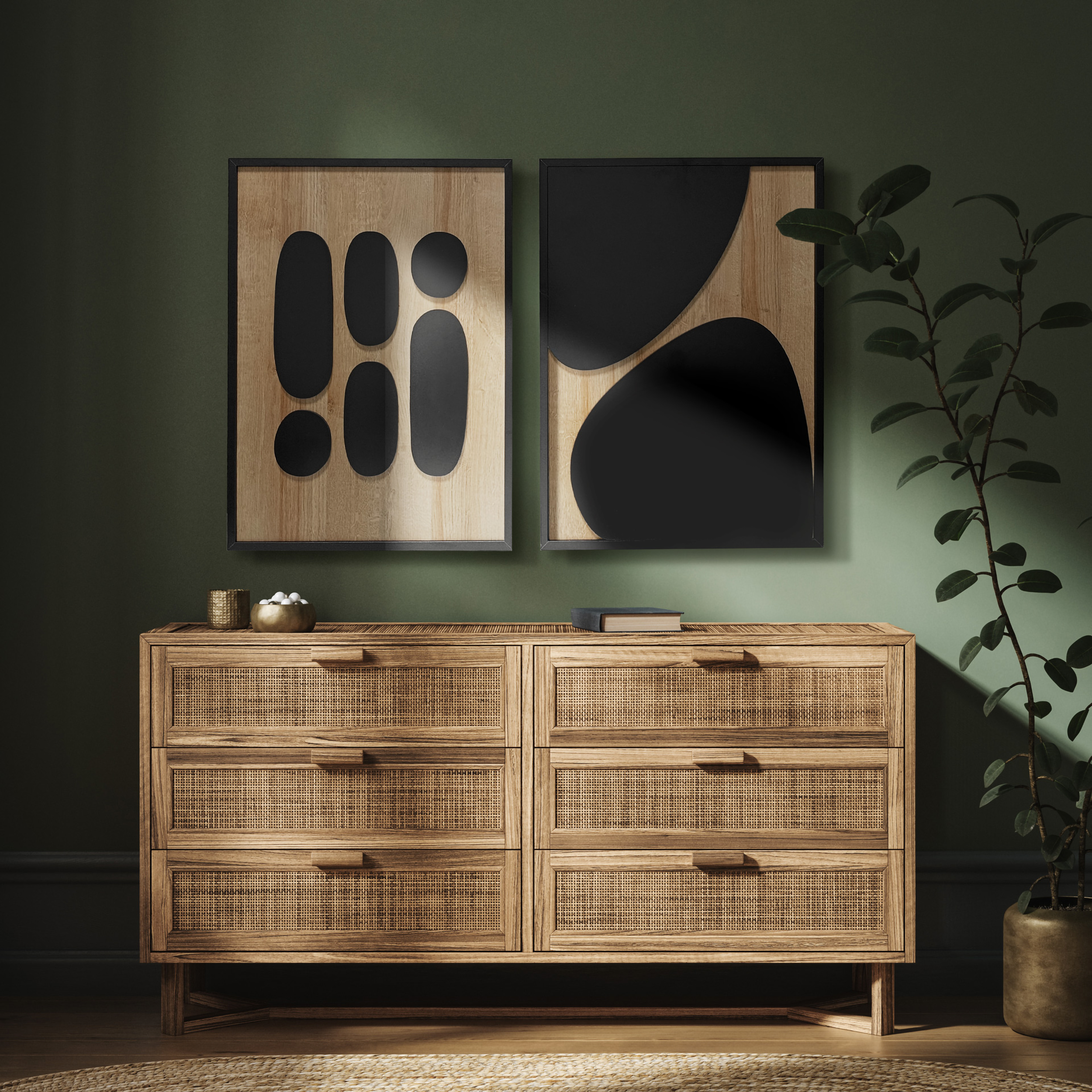 Obraz 3D Wooden Deco 50 x 70 cm abstrakcja MDF dąb czarny - 3