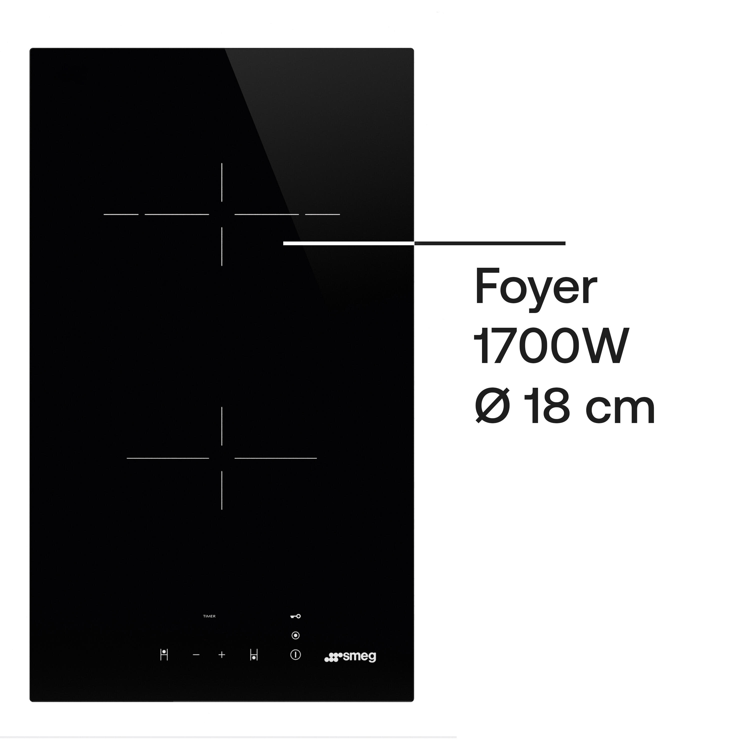 Plaque vitrocéramique 2 foyers noir SMEG SE232TD2 - 5