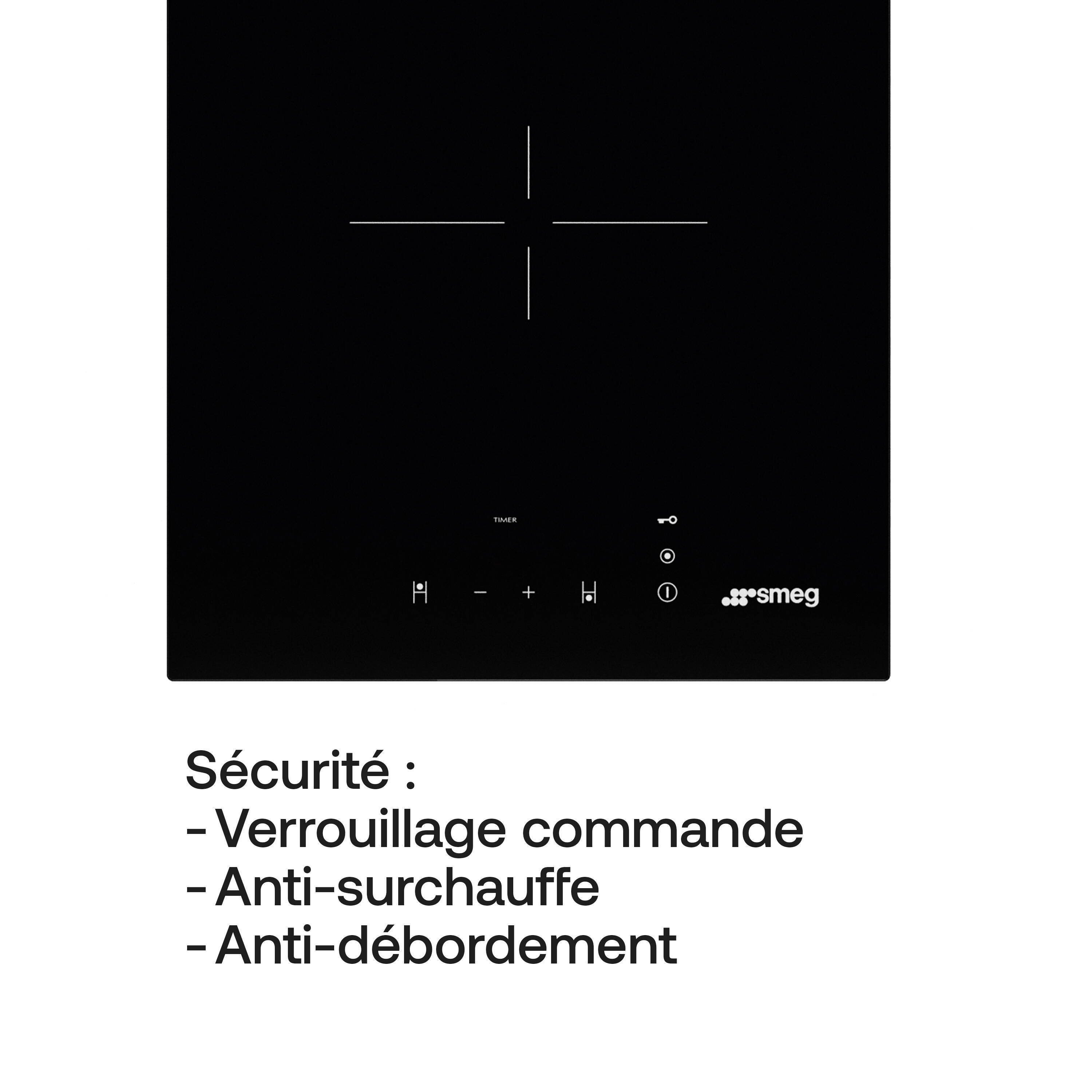 Plaque vitrocéramique 2 foyers noir SMEG SE232TD2 - 4