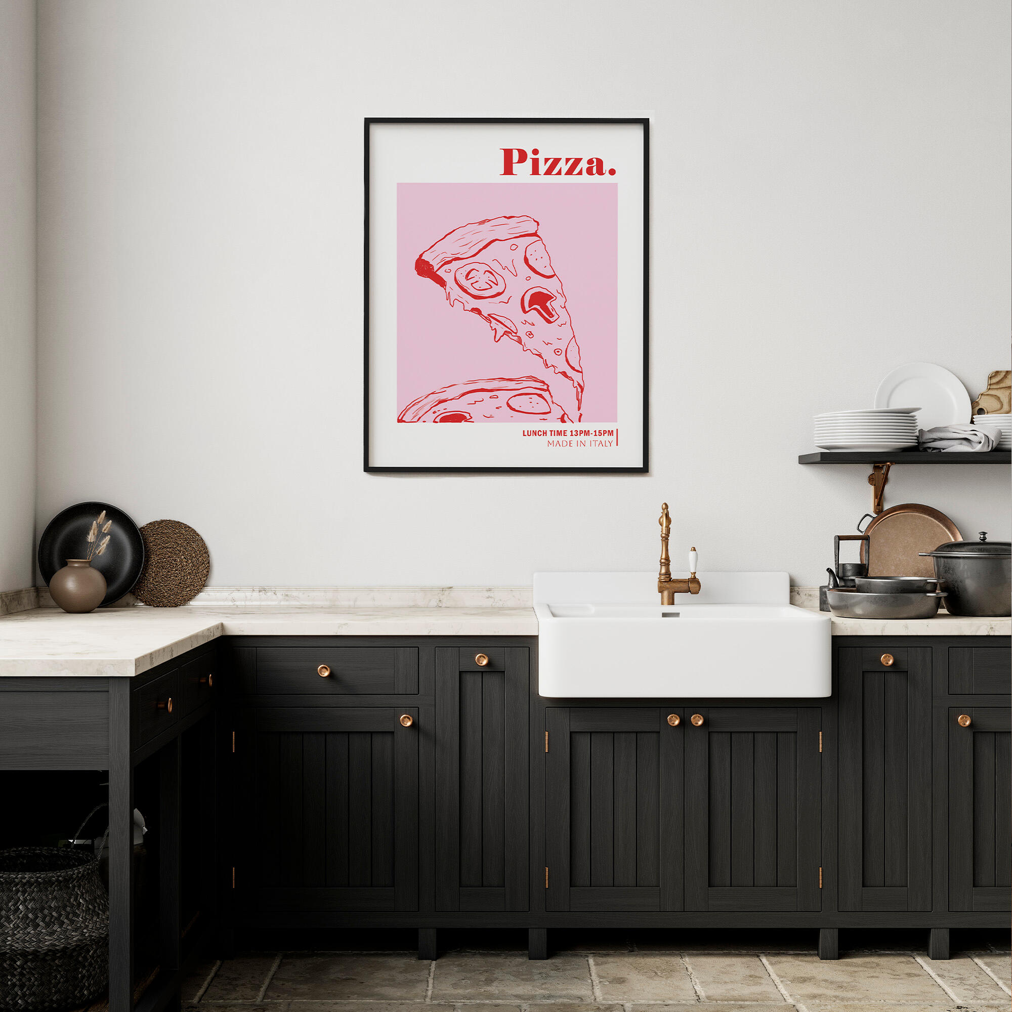 Set 2 imagens Pizza e Pasta 30x40cm - 10