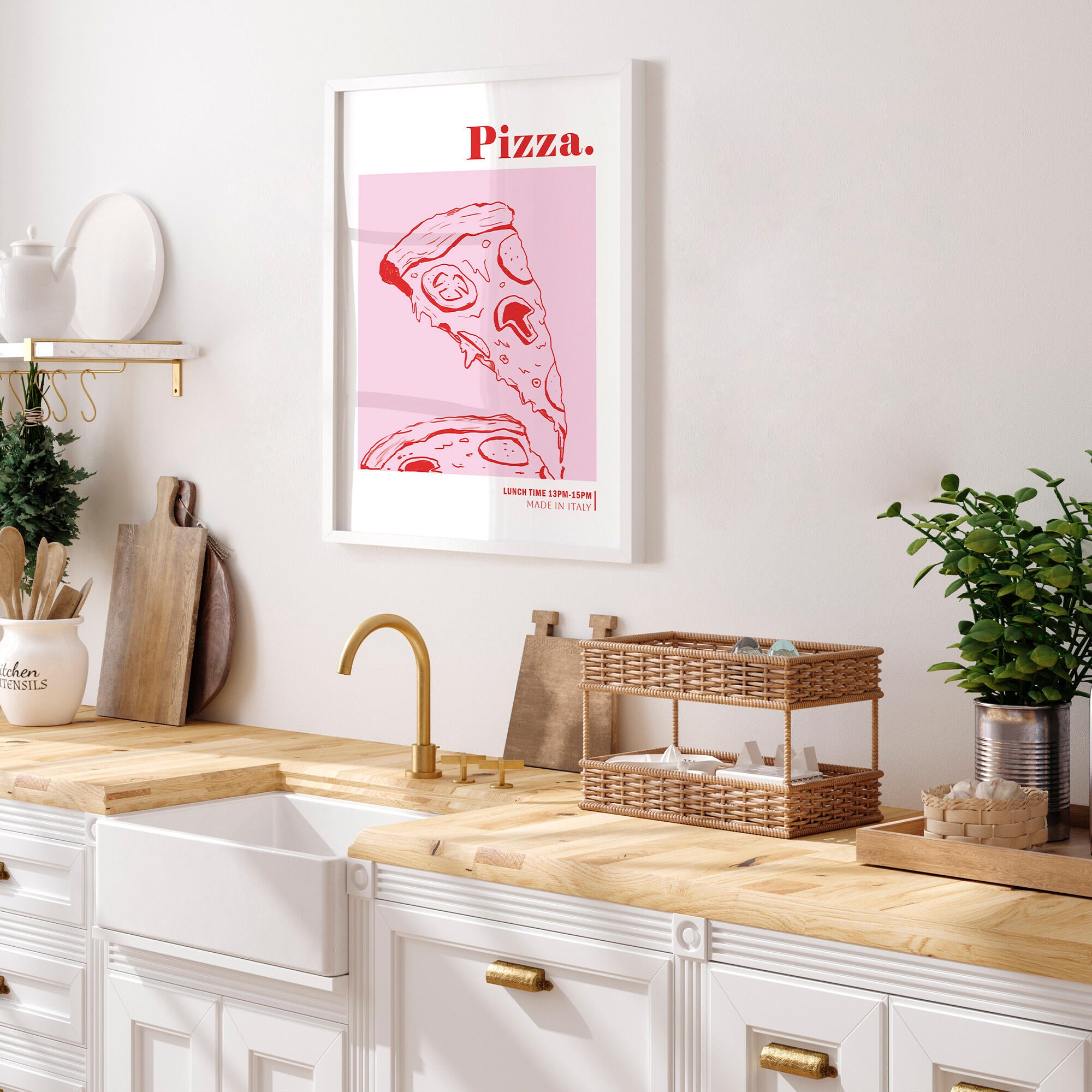 Set 2 imagens Pizza e Pasta 30x40cm - 8