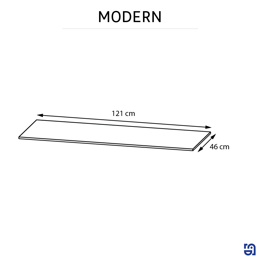 Top per lavabo Modern SENSEA L 121 x H 12 x P 46 cm noce truciolare, stratificato - 7