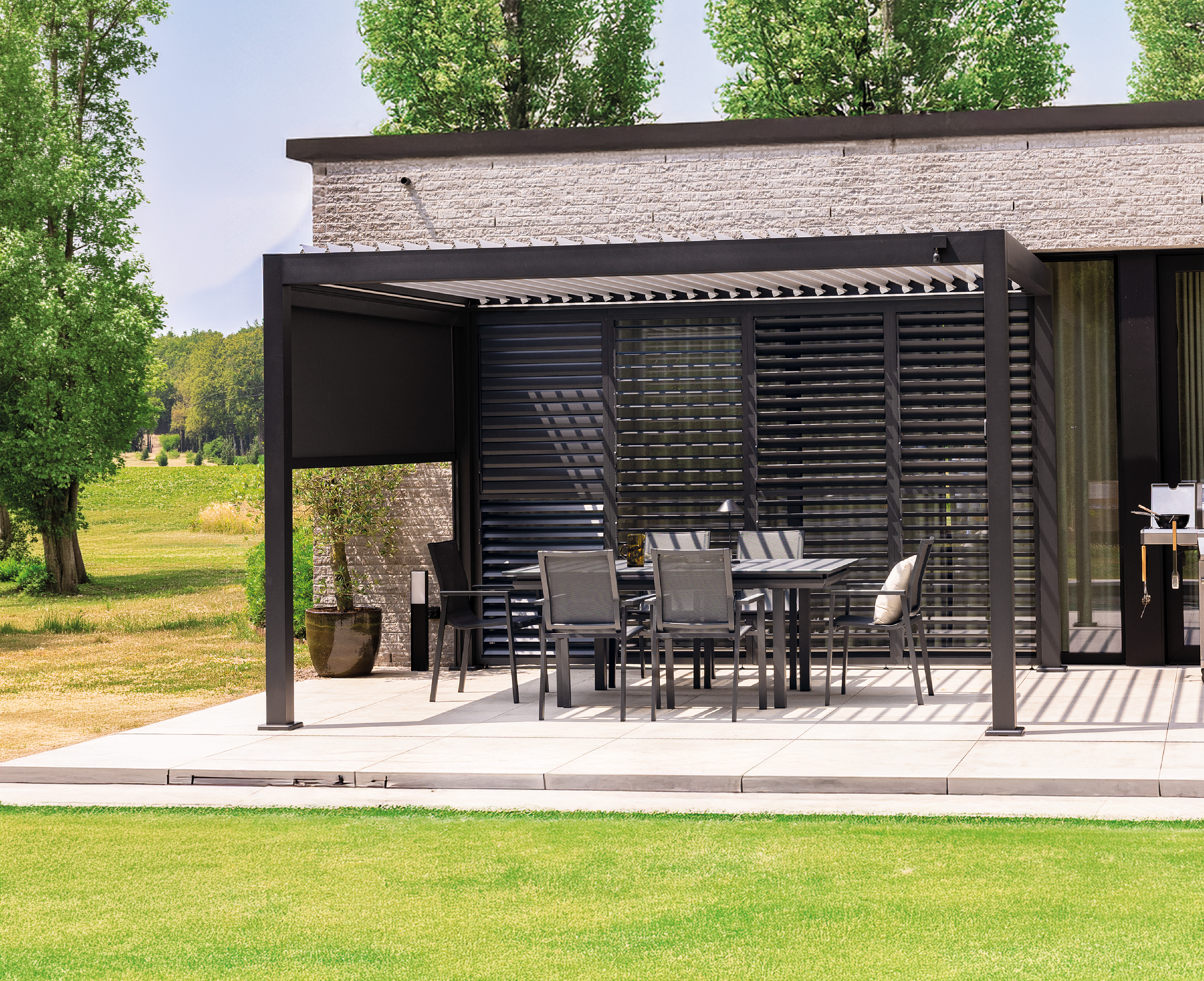 Pergola bioklimatyczna Clima Astra z napędem 300 x 393 cm antracyt Naterial - 2