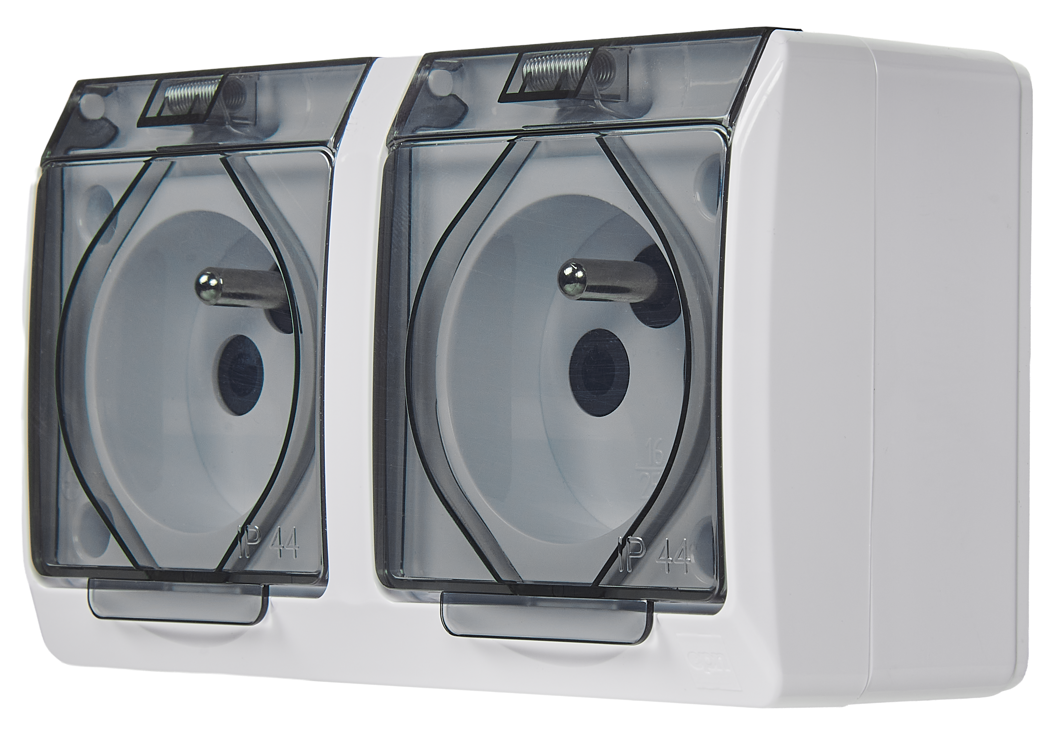Gniazdo podwójne IP44 HERMES Biały ELEKTRO-PLAST - 5