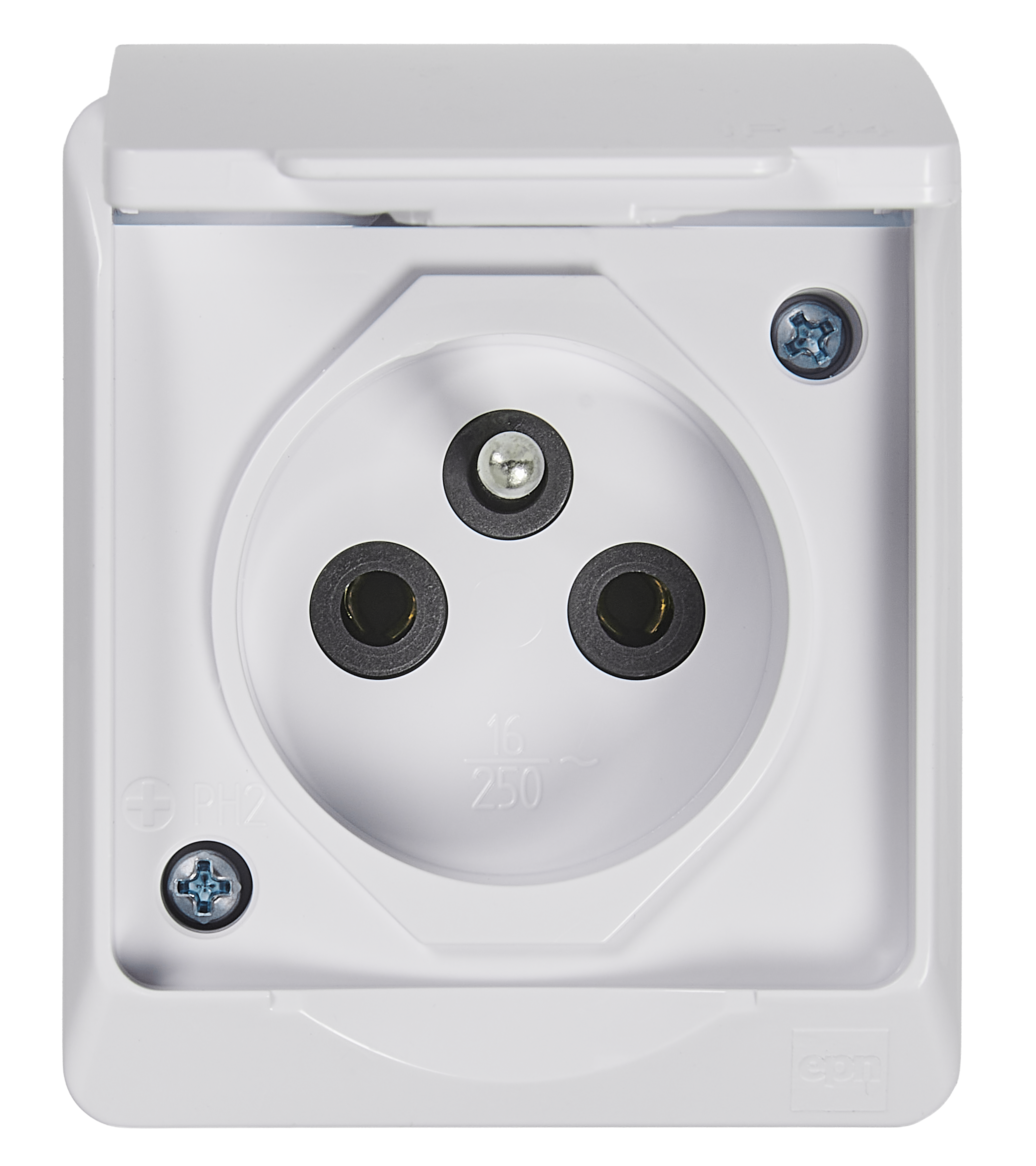 Gniazdo pojedyncze IP44 HERMES Biały ELEKTRO-PLAST - 3
