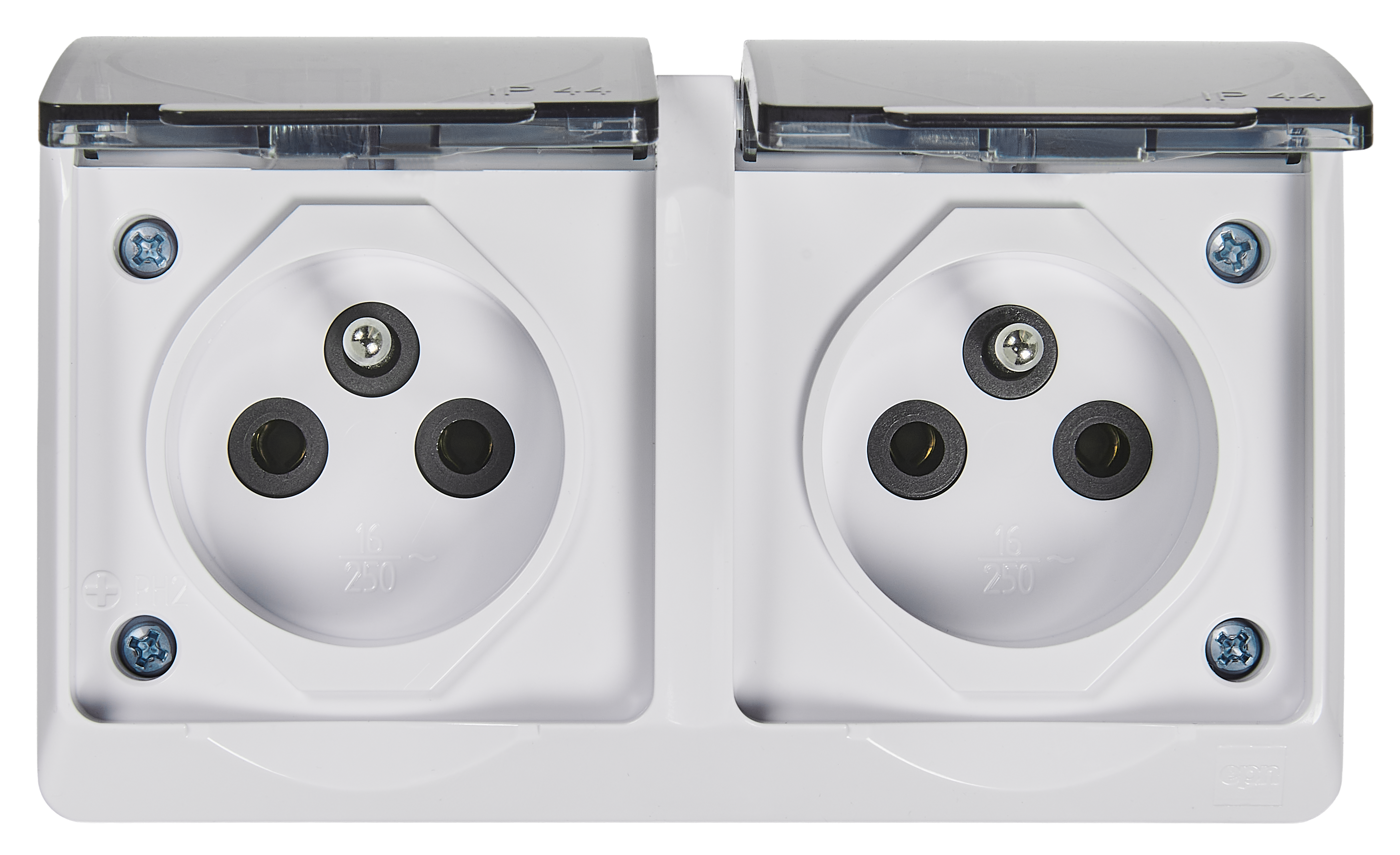 Gniazdo podwójne IP44 HERMES Biały ELEKTRO-PLAST - 4