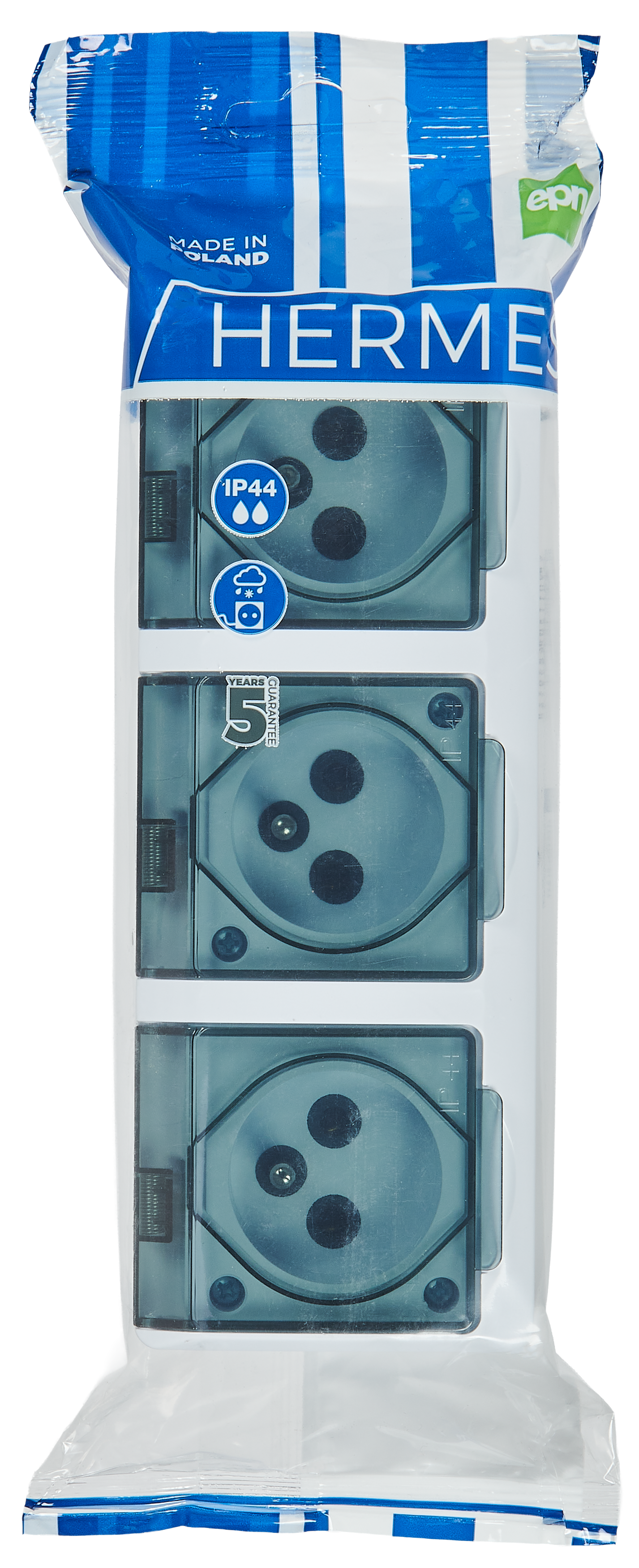 Gniazdo potrójne IP44 HERMES Biały ELEKTRO-PLAST - 6