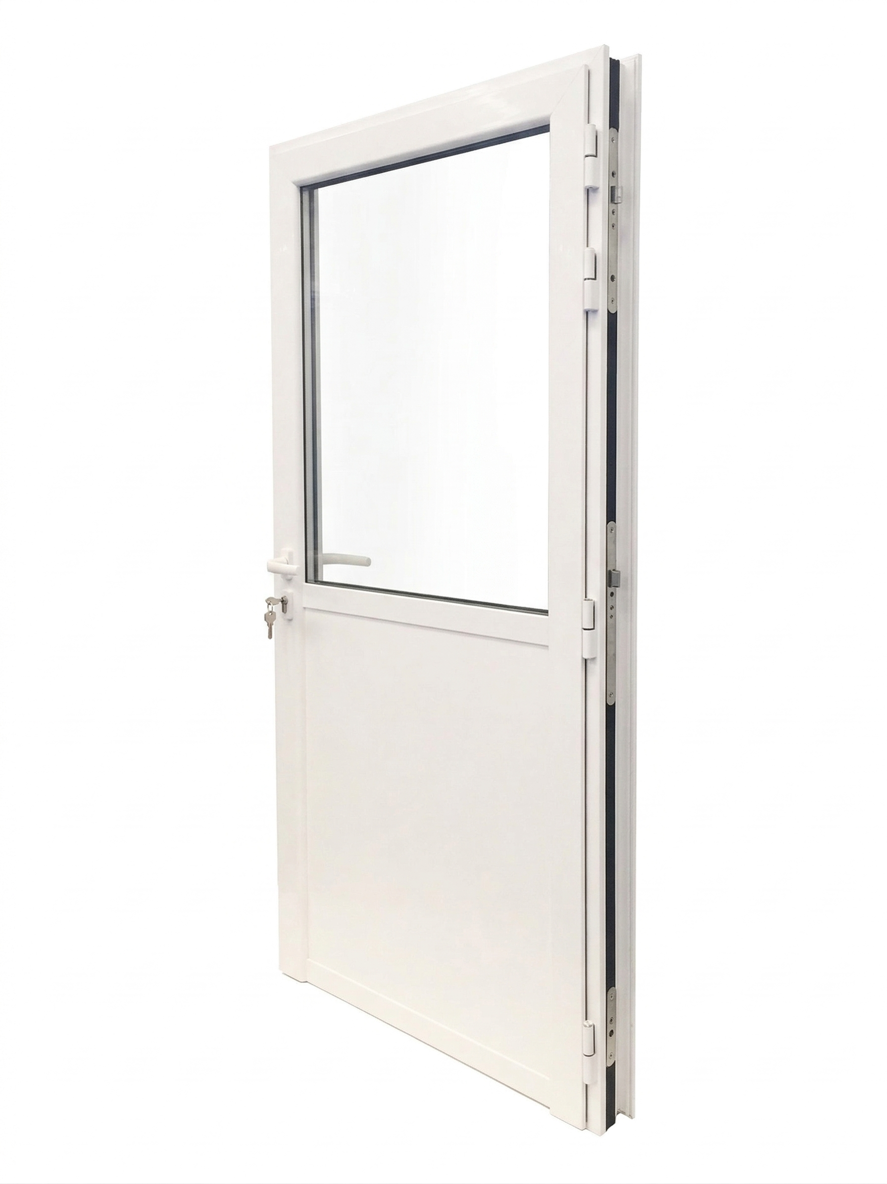 BALCONERA ALUMINIO BLANCA ABATIBLE CON CERRADURA 85 X 210 CM - 2