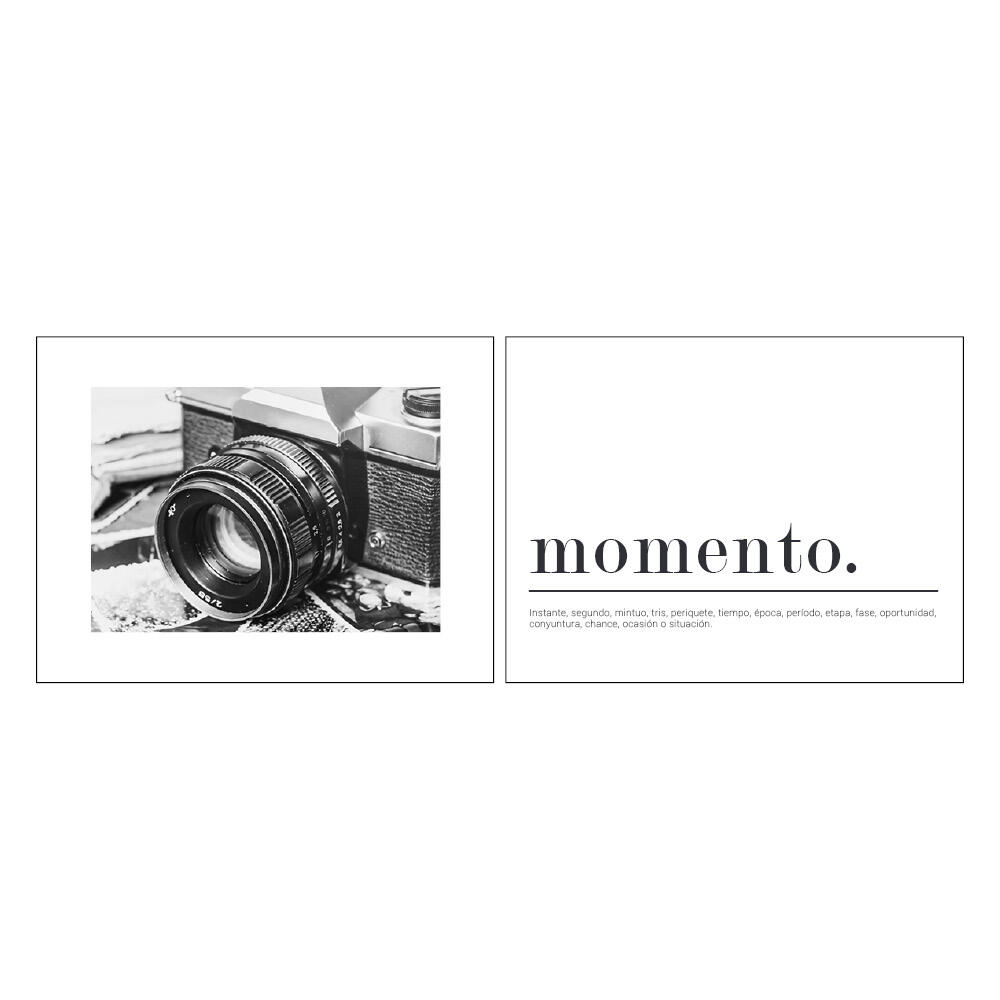 2 Láminas Texto rectangular de 30 x 40 cm. Papel Un Momento blanco y negro - 2