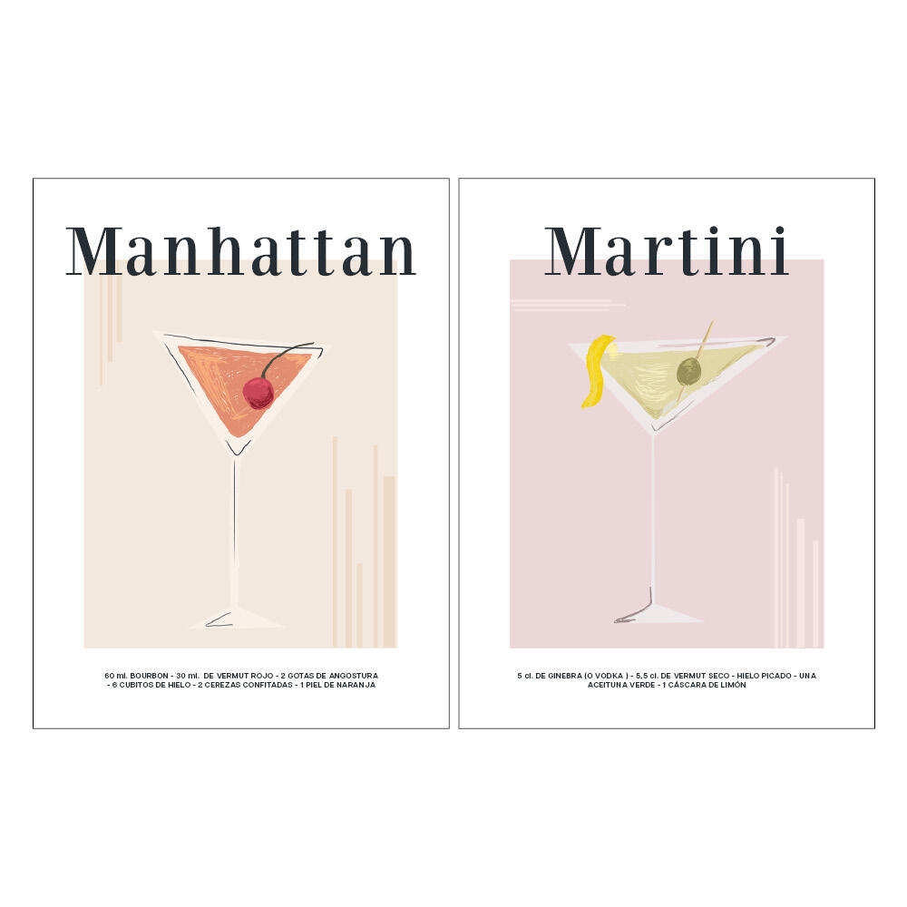 Set 2 imagens Elegant Cocktail 30x40cm - 15