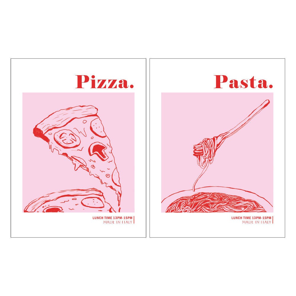 Set 2 imagens Pizza e Pasta 30x40cm - 15