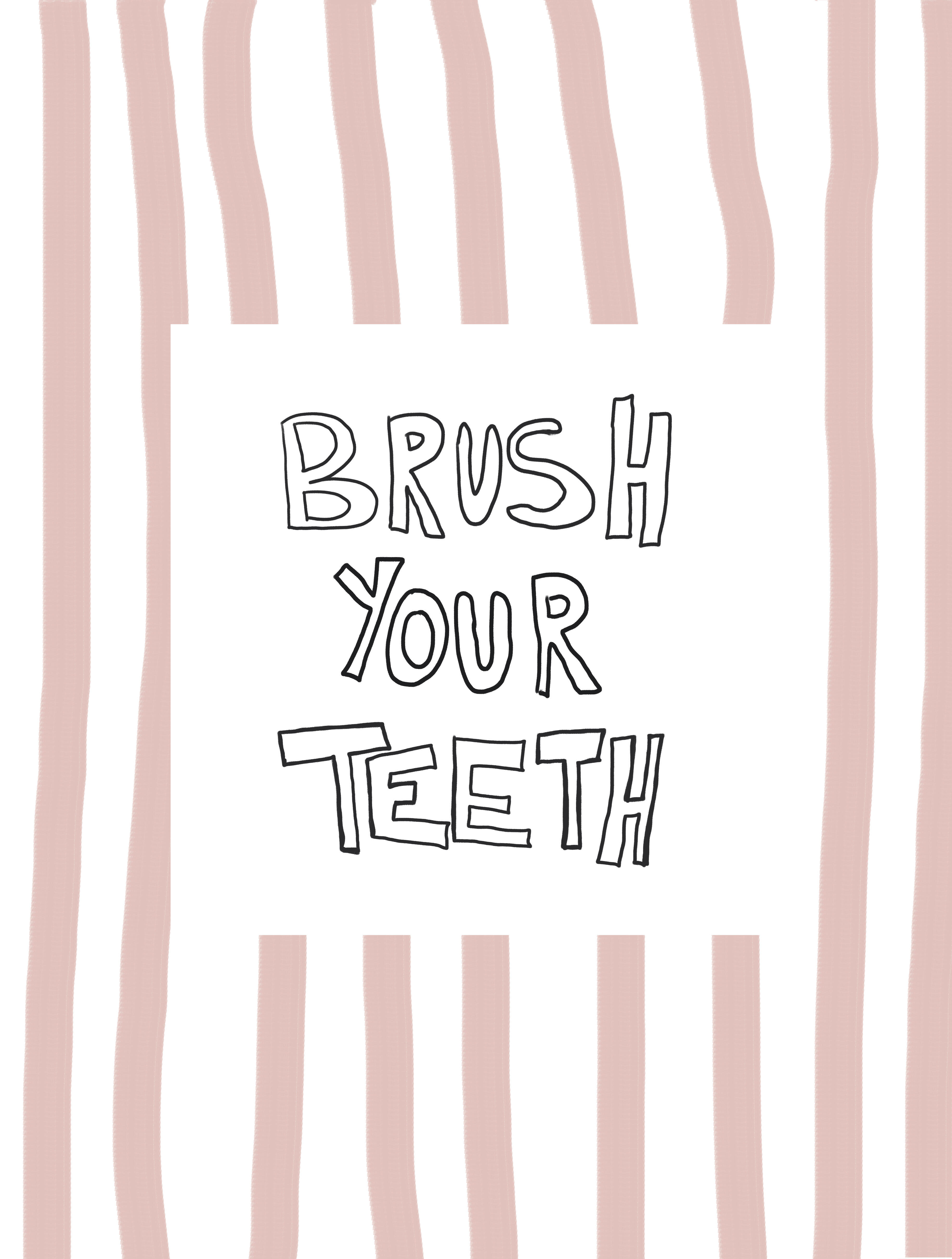 2 Láminas Objetos rectangular de 30 x 40 cm. Papel Brush Your Teeth rosa y blanco - 6