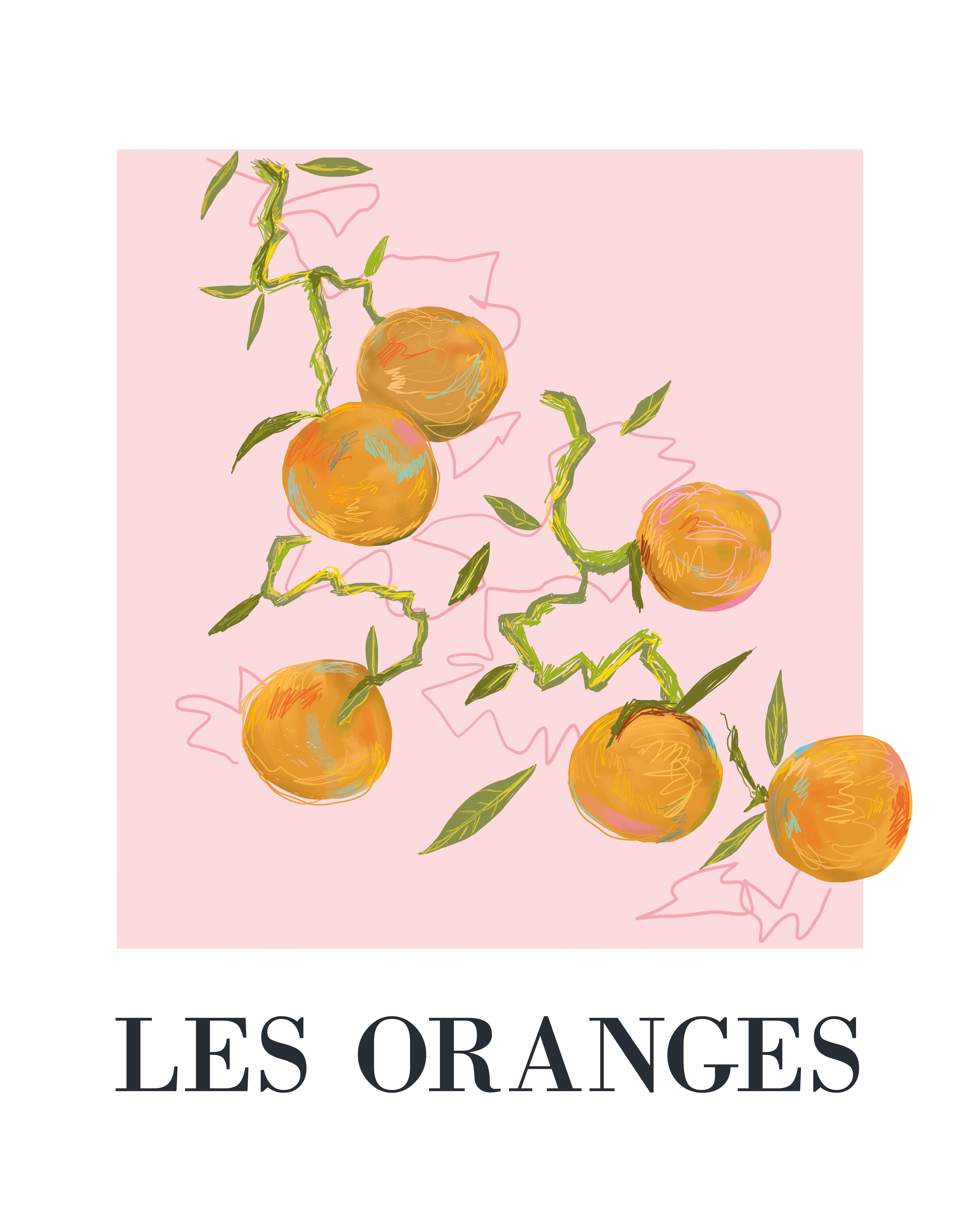 2 Láminas Botánico rectangular de 30 x 40 cm. Papel Fruits Mediterranees amarillo rosa azul y naranja - 7