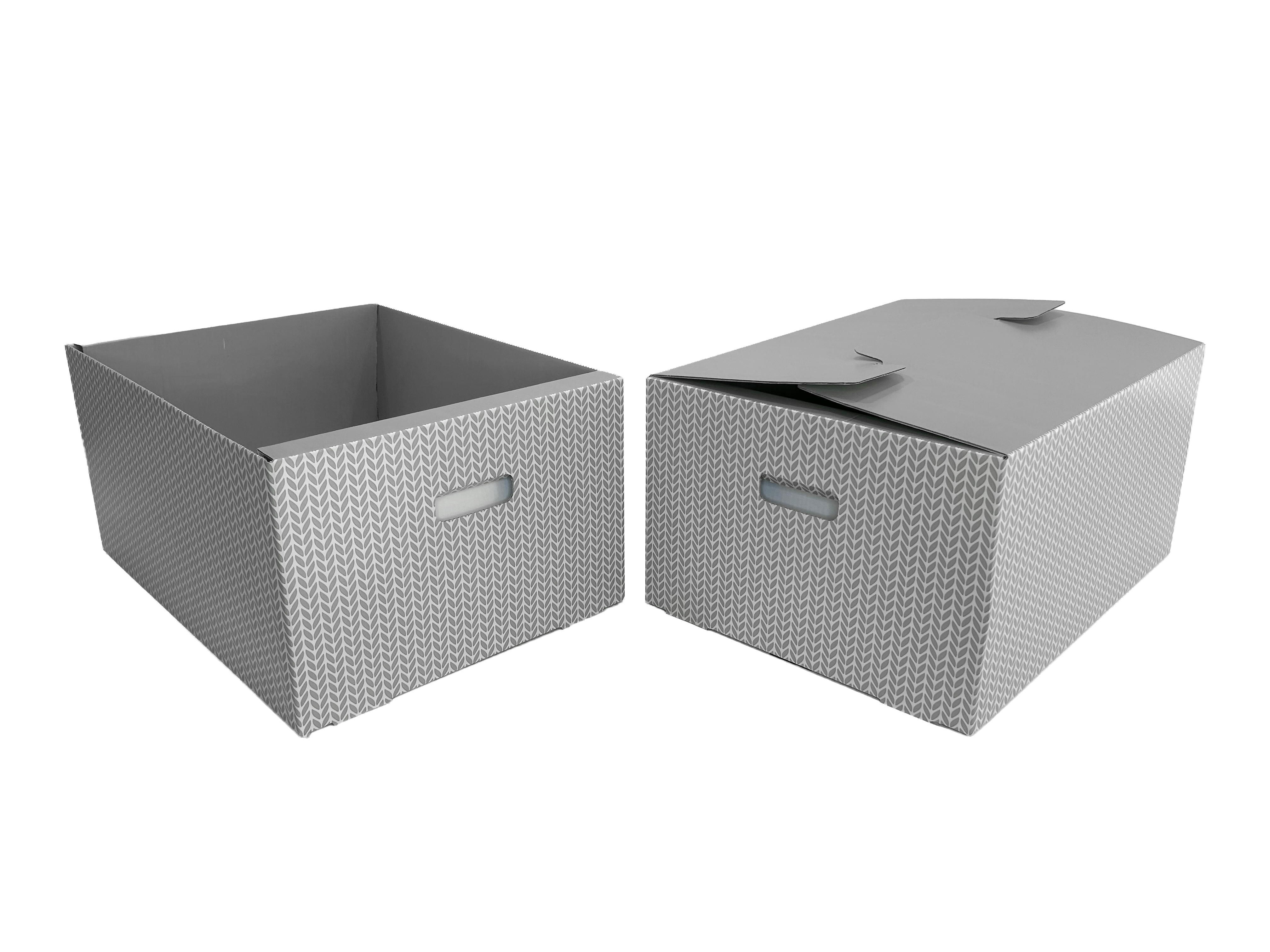 Caja ordenación convertible en cesta CAPSA® Carrybox Grey L 55 x 40 x 27 cm 50 L FSC mix 70 %
 - 2