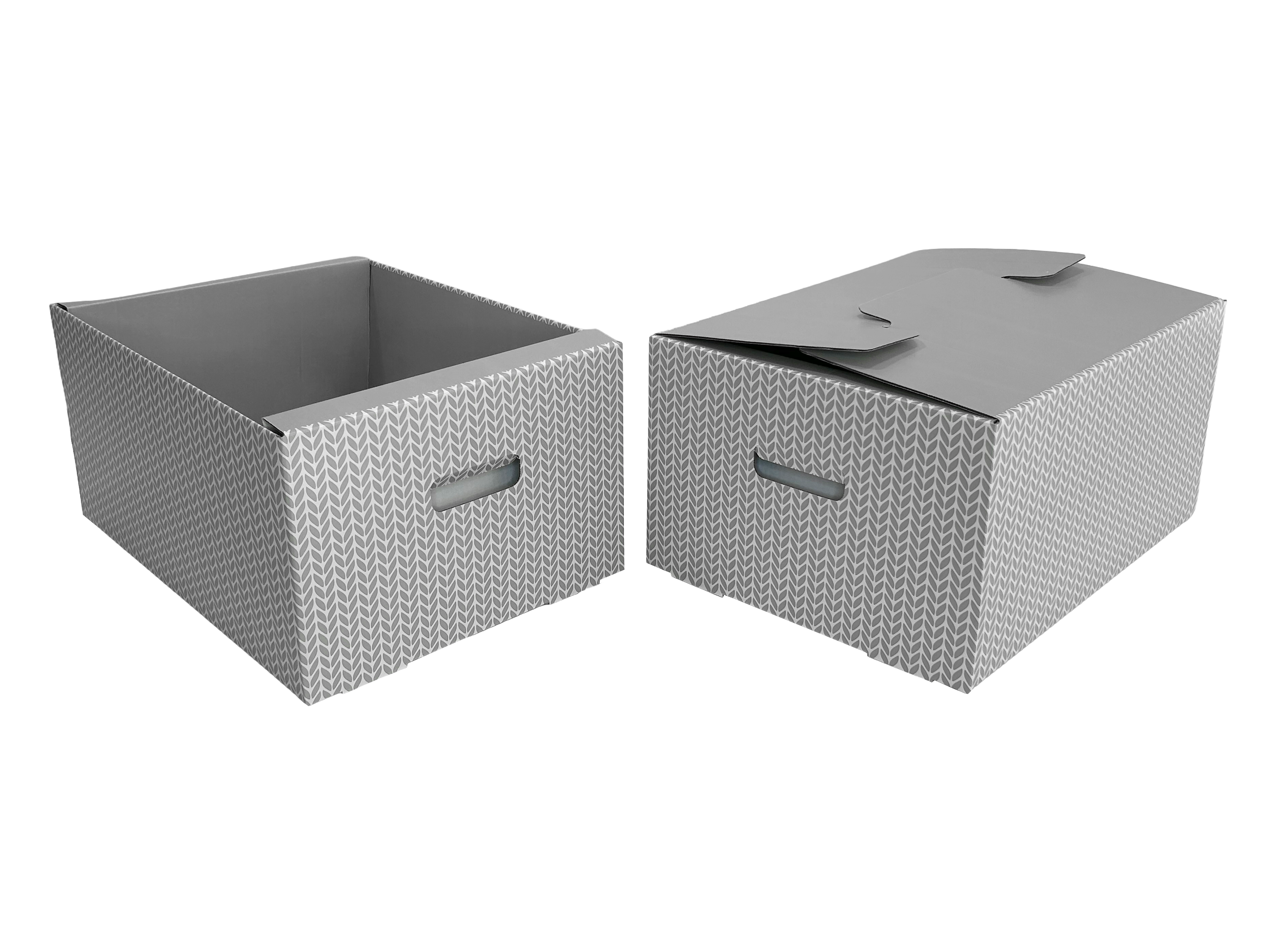 Caja ordenación convertible en cesta CAPSA® Carrybox Grey M 46 x 34 x 23 cm 30 L FSC mix 70 %
 - 2