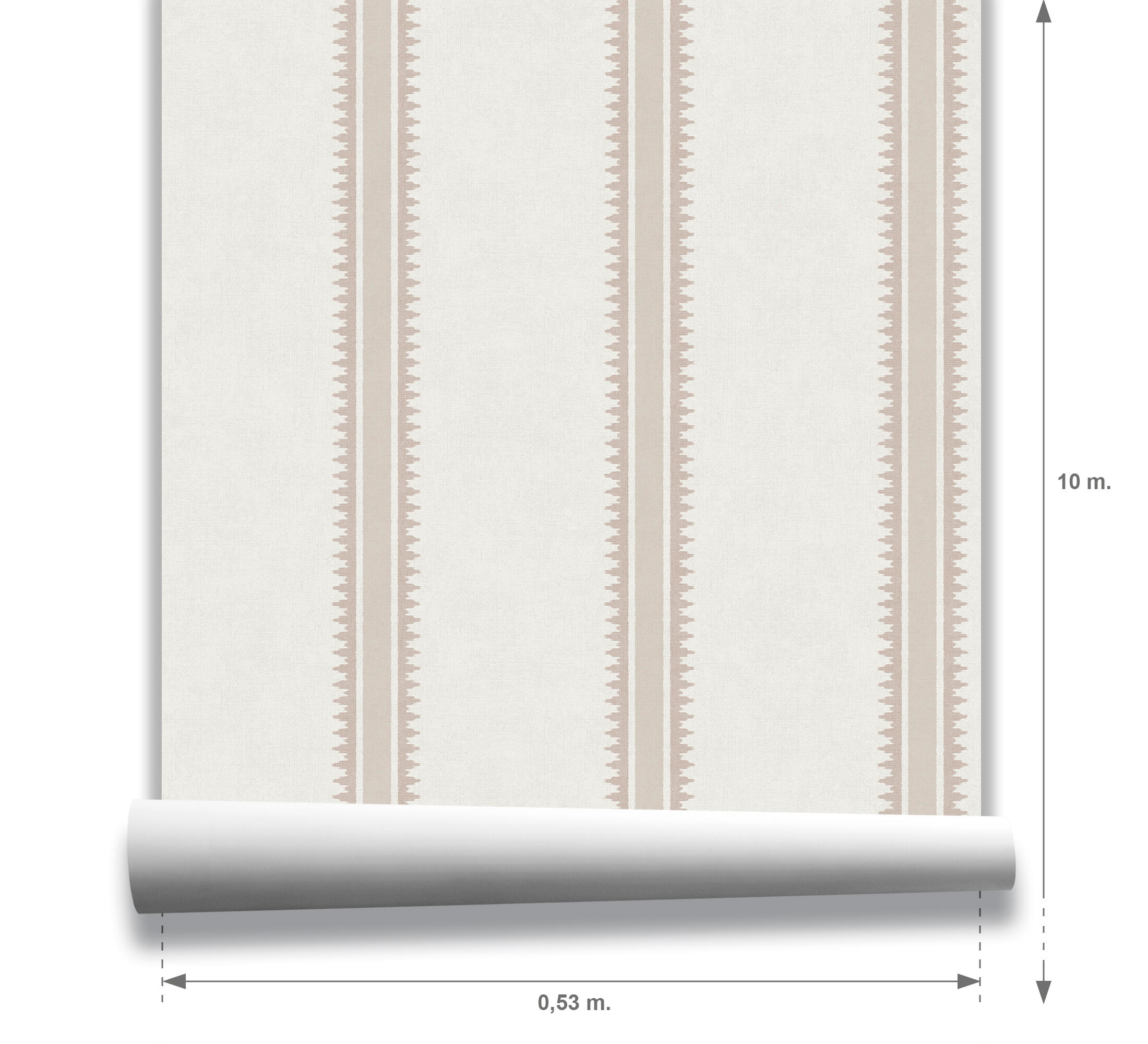 Papel pintado TNT aplicación cola en pared Étnico 2746 raya etnica beige marrón  ICH 53cmx10m limpieza con paño húmedo - 3