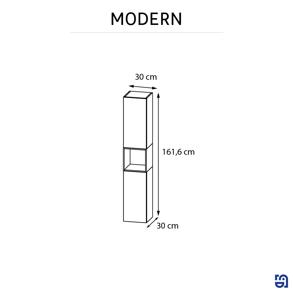 Columna de baño Modern marrón 30x161.6x30 cm - 3