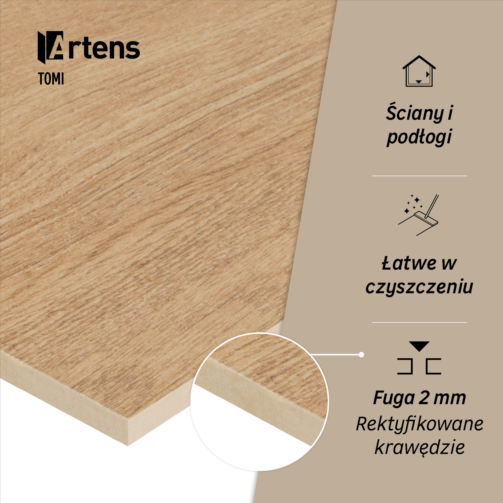 Gres szkliwiony Tomi Beige 19.8x119.8 Artens - 5