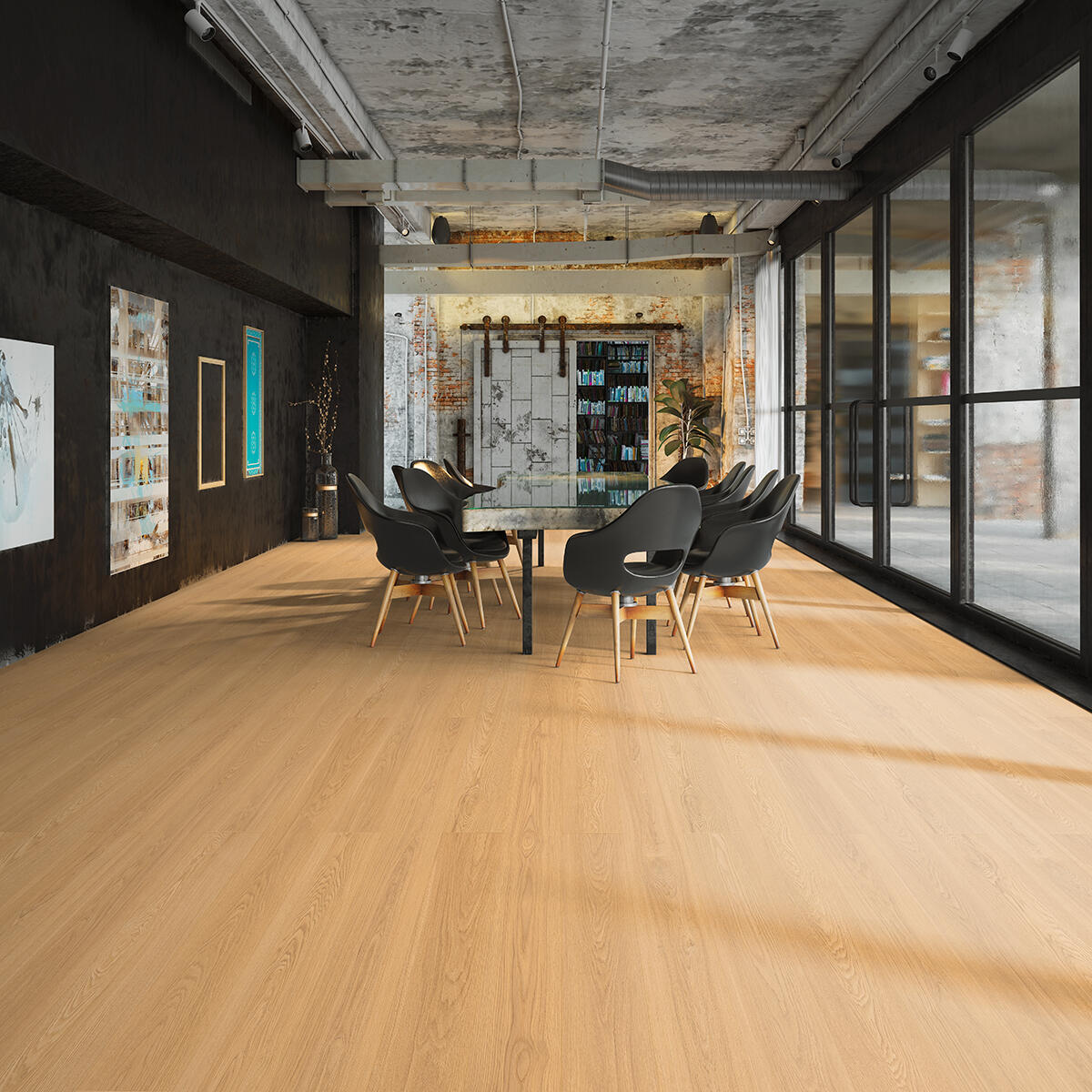 Pavimento laminato effetto legno giallo, resistente all'acqua, AC4 classe 32, sp. 8 mm, ARTENS Taranis, 2.22 m² - 4