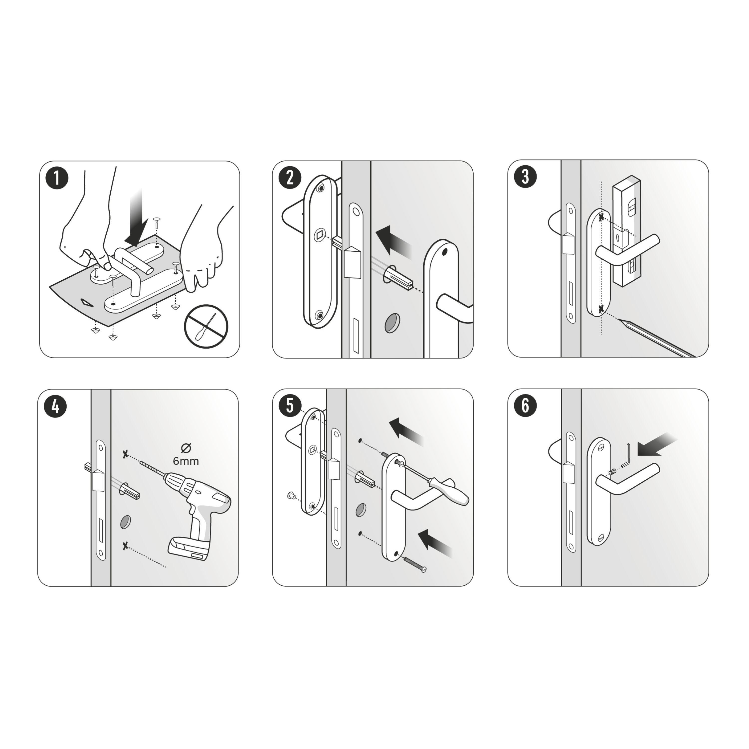 poignee de porte sur plaque installation - 1