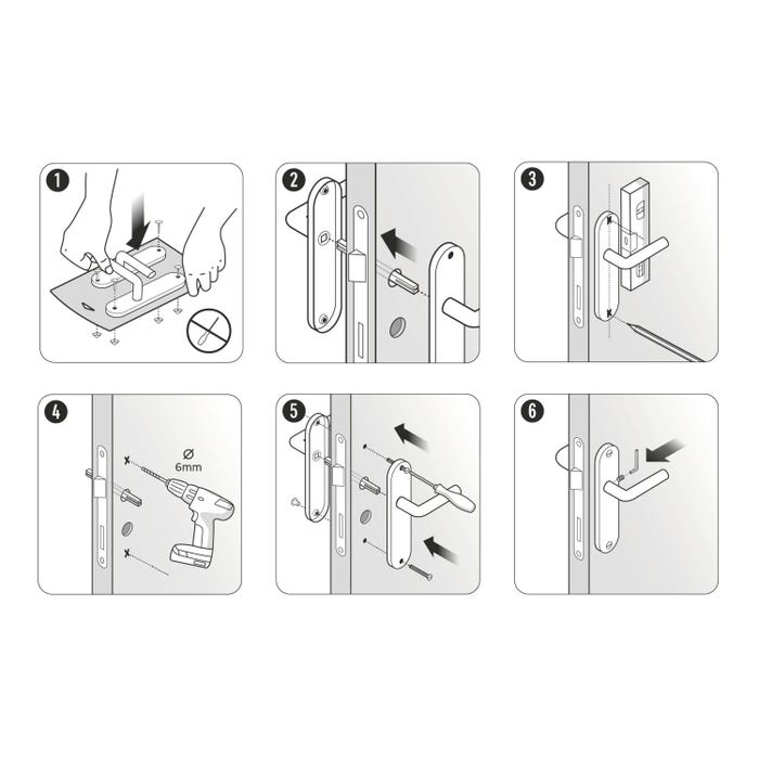 poignee de porte sur plaque installation