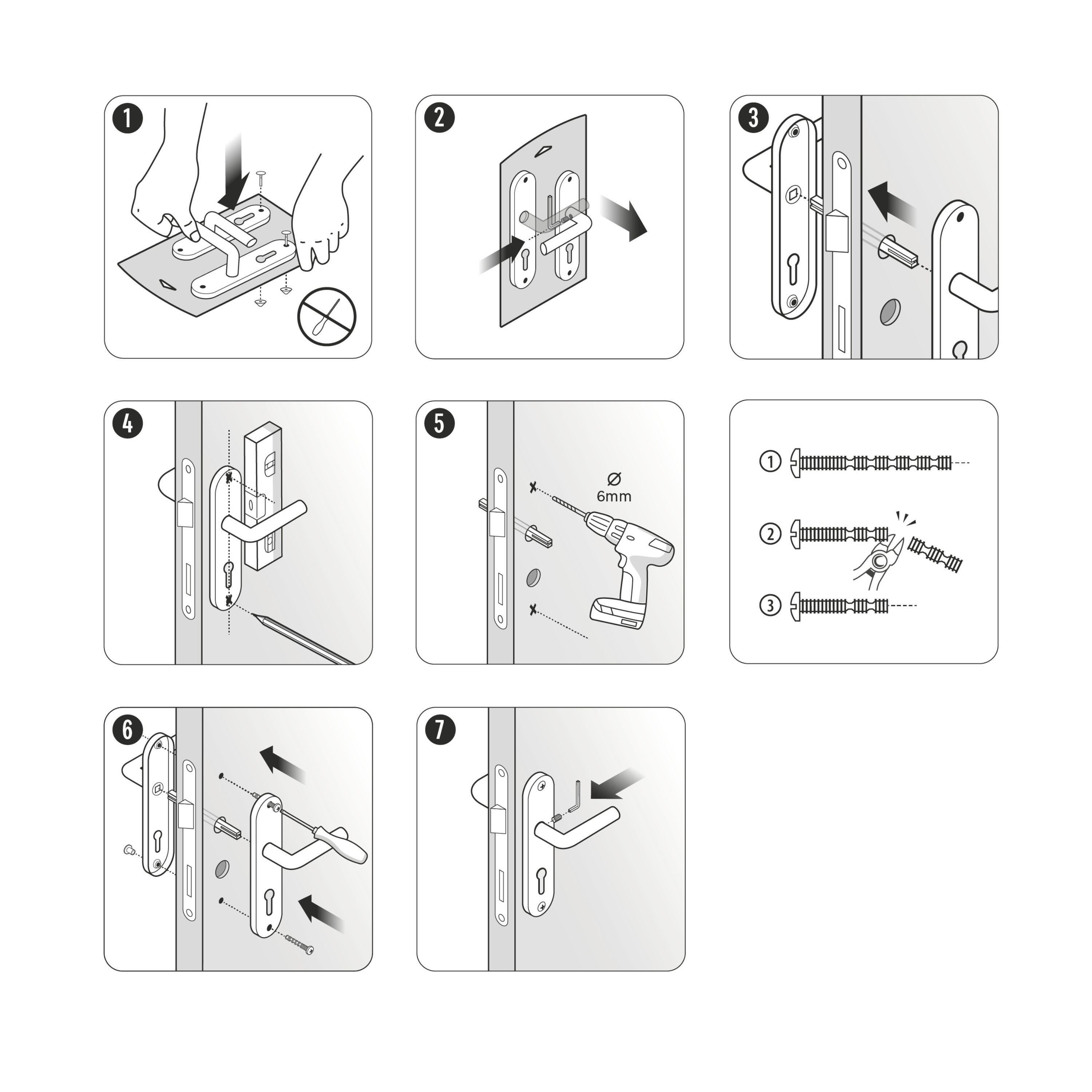 installer une poignee de porte sur plaque - 1