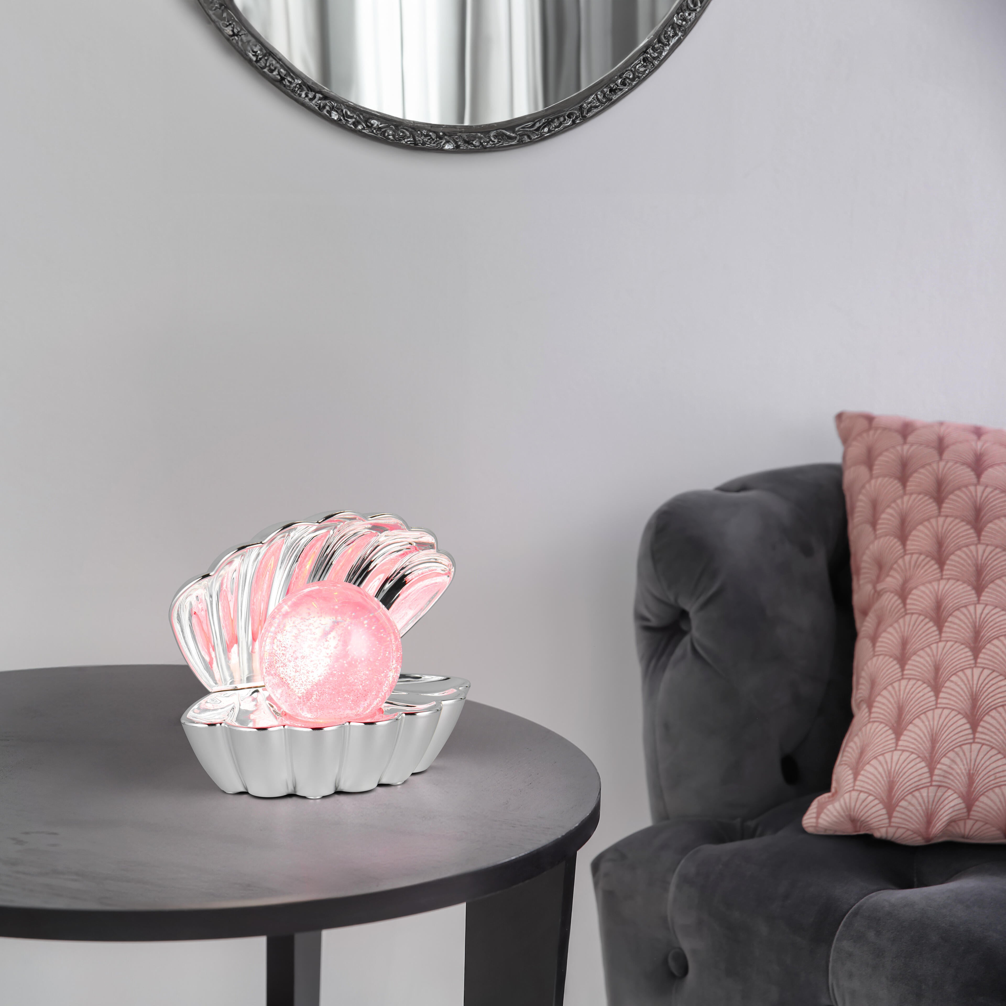 Lampa stołowa dekoracyjna Shelly RGB srebrna muszla LED Trio Lighting Inter - 3