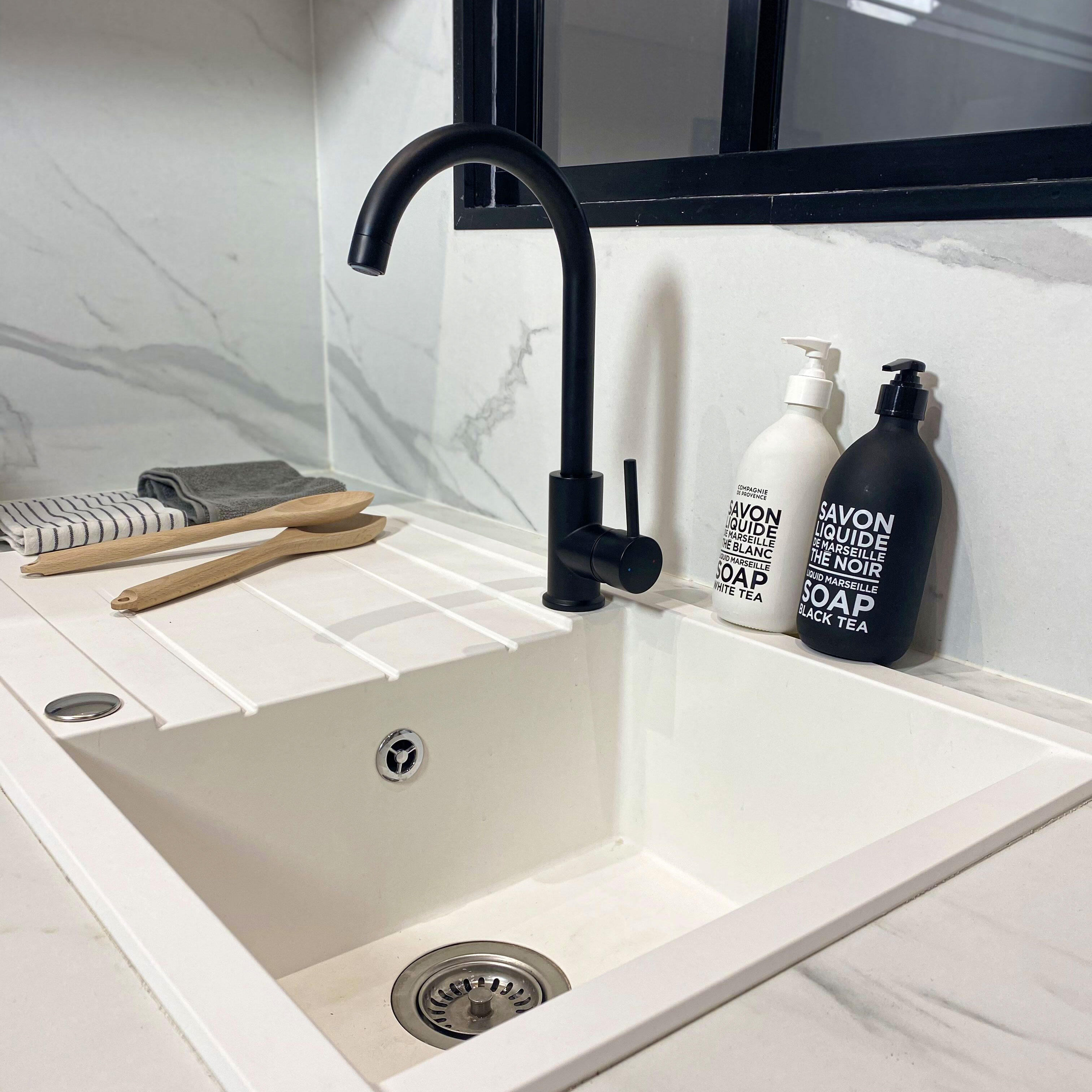 Mitigeur cuisine bec haut - Noir - Kiwo - 4