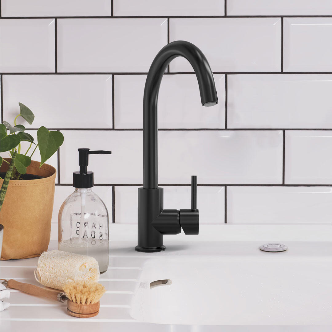 Mitigeur cuisine bec haut - Noir - Kiwo - 3