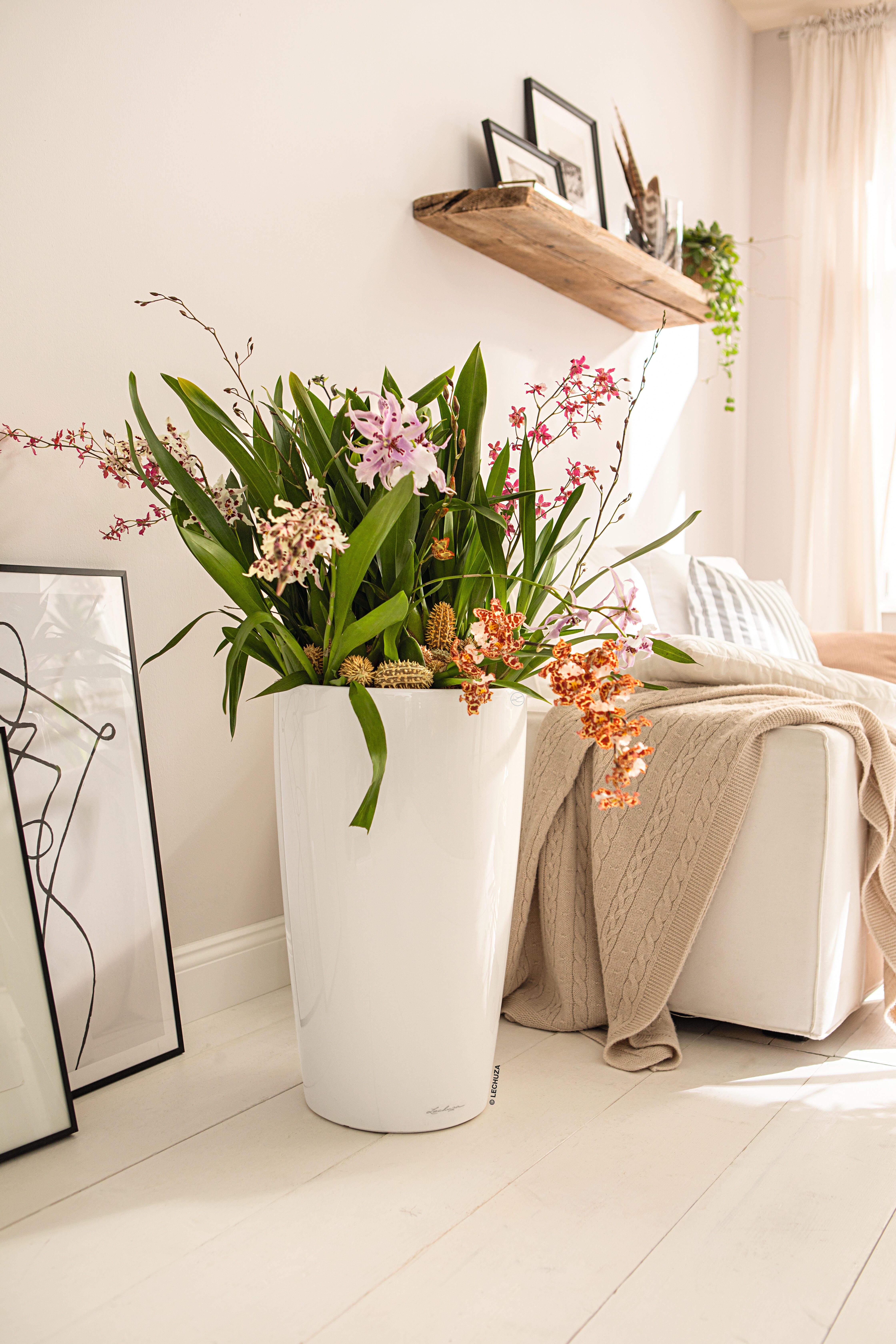 Vaso autoirrigante Rondo Premium LECHUZA in polipropilene bianco H 75 x ø 40 cm - 4