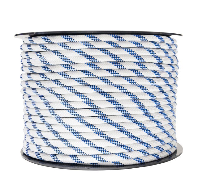 CUERDA SEMIESTÁTICA EN1891 TIPO A 10.5MM. 100M BLANCA Y PINTAS AZULES ROMBULL