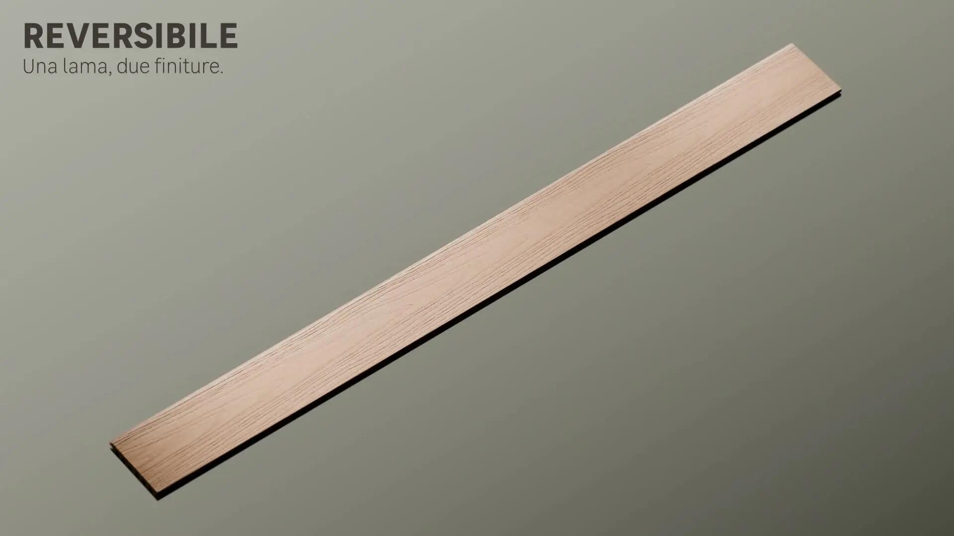 Listone con fissaggio a clip da esterno in composito di legno e plastica (wpc) effetto legno teak L 240 x L 14.2 cm x Sp. 22 mm Himya - 7