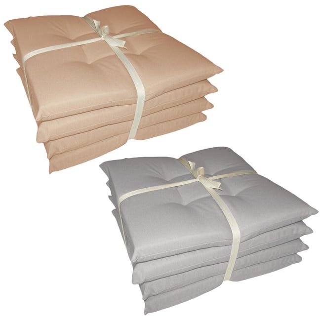 Beige Colori Diversi Gräfenstayn® Set Di 4 Cuscini Per Sedia 40x40x9cm Da Interni Ed Esterno In Beige Colori Diversi Gräfenstayn® Set Di 4 Cuscini Per Sedia 40x40x9cm Da Interni Ed Esterno In